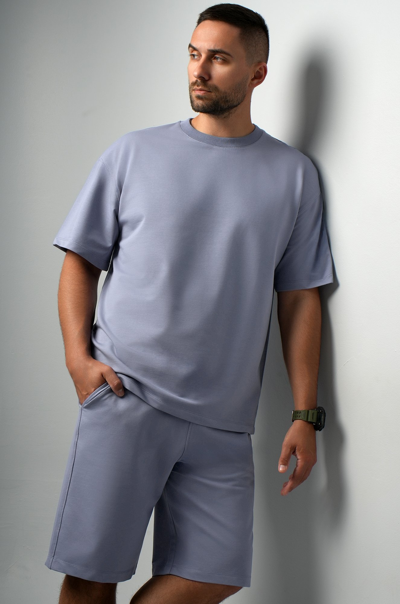 
Мужской костюм оверсайз из футера двухнитки Happyfox