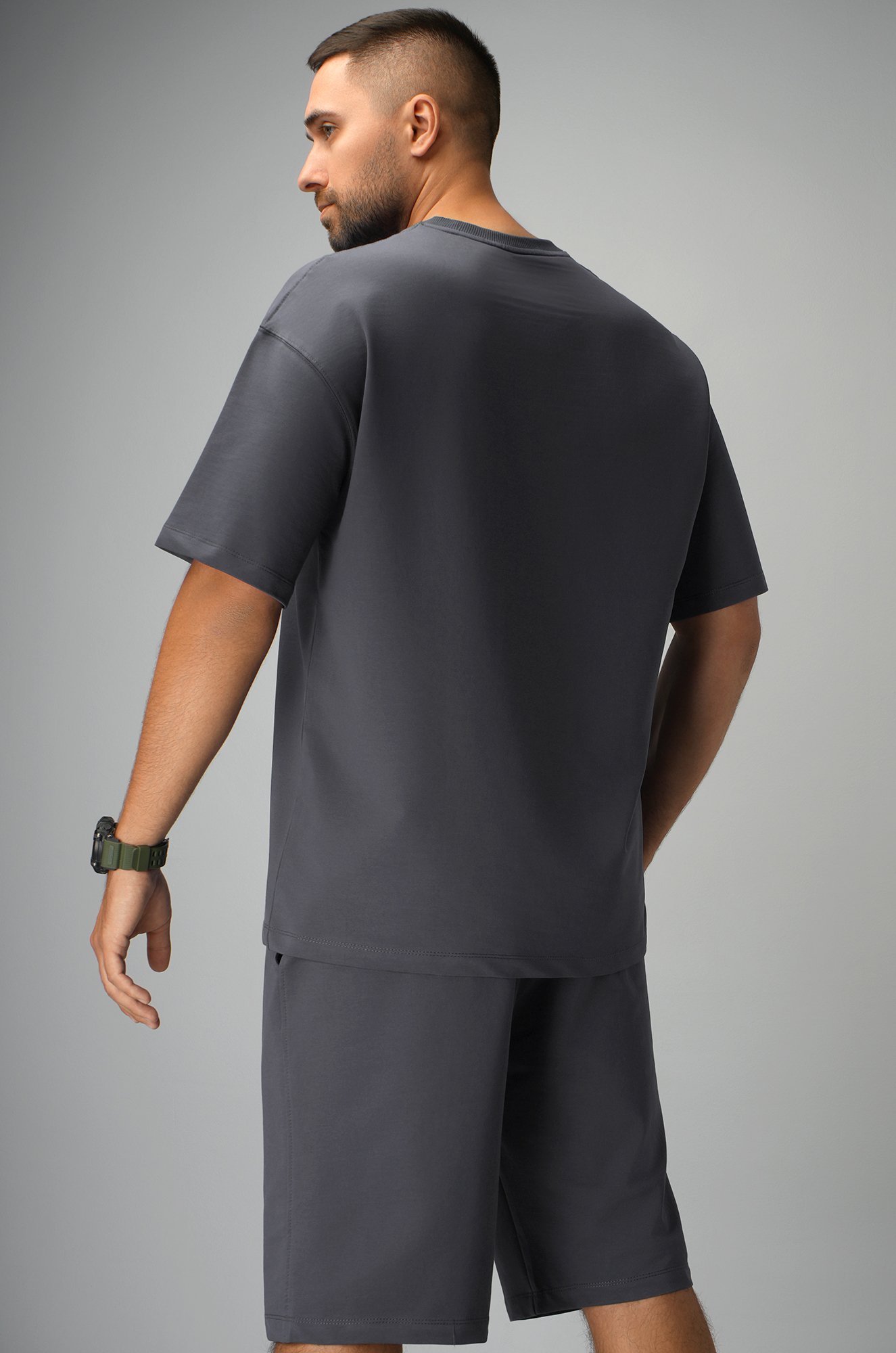 Мужской костюм оверсайз из футера двухнитки Happyfox