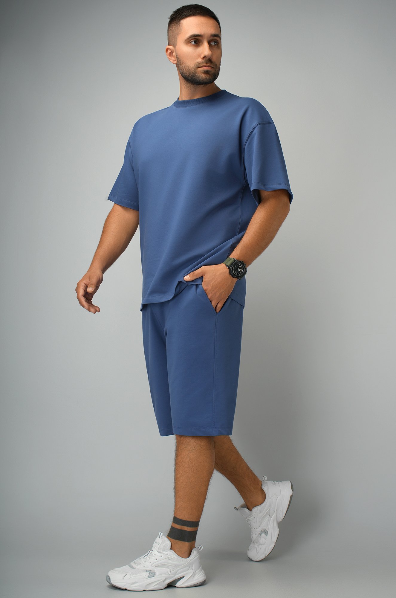 Мужской костюм оверсайз из футера двухнитки Happyfox