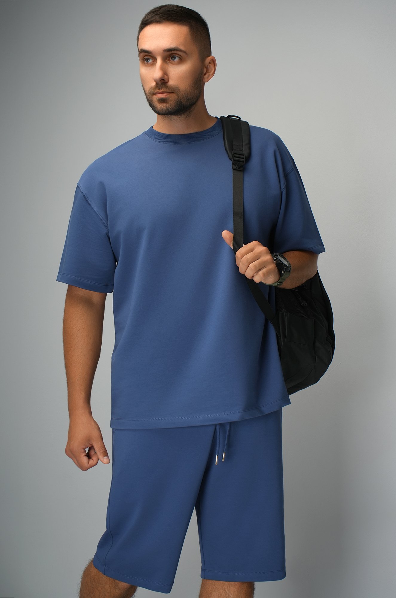 Мужской костюм оверсайз из футера двухнитки Happyfox