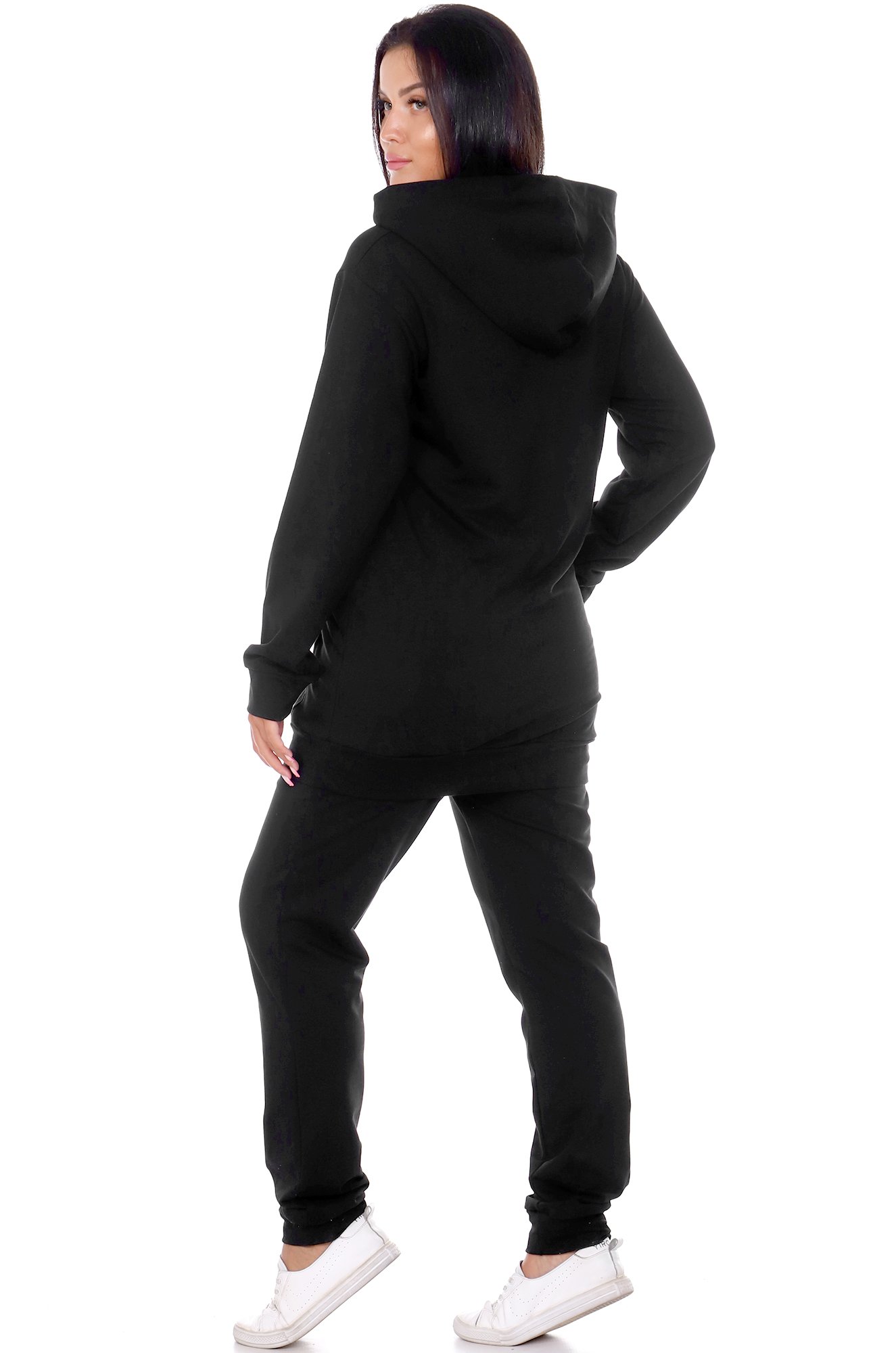 Женский спортивный костюм из футера двухнитки с удлиненным худи Happy Fox