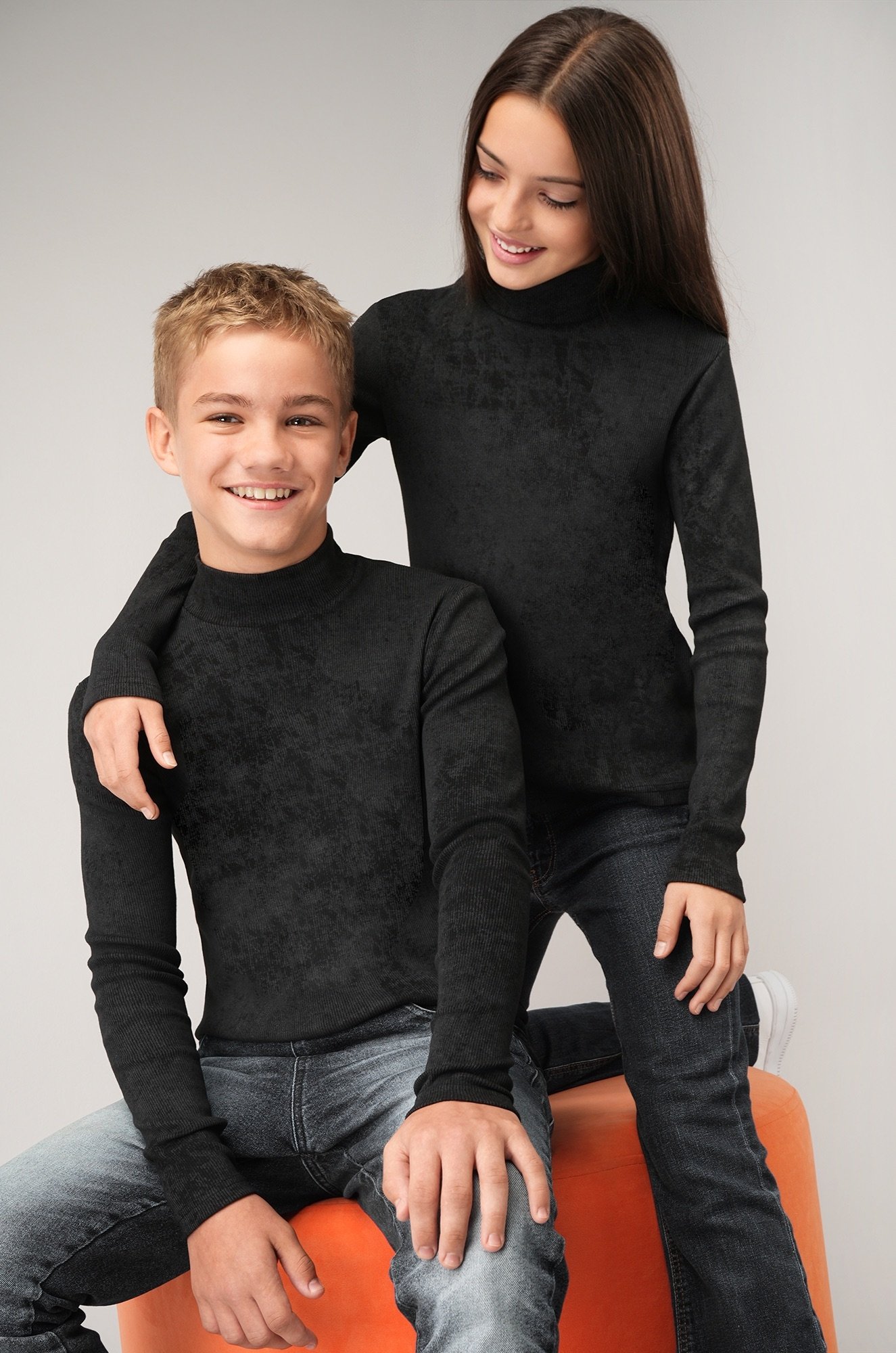 Детская базовая водолазка в рубчик Happyfox