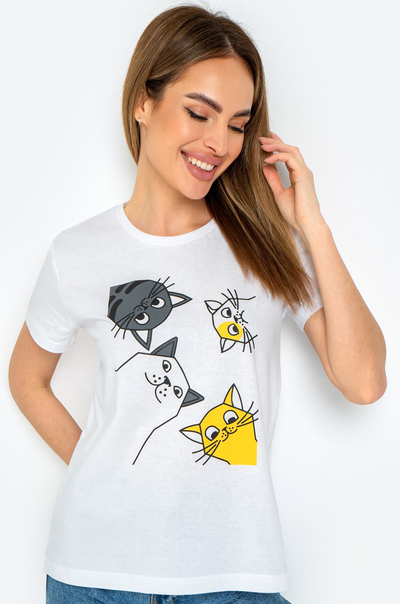Женская хлопковая футболка Happy Fox