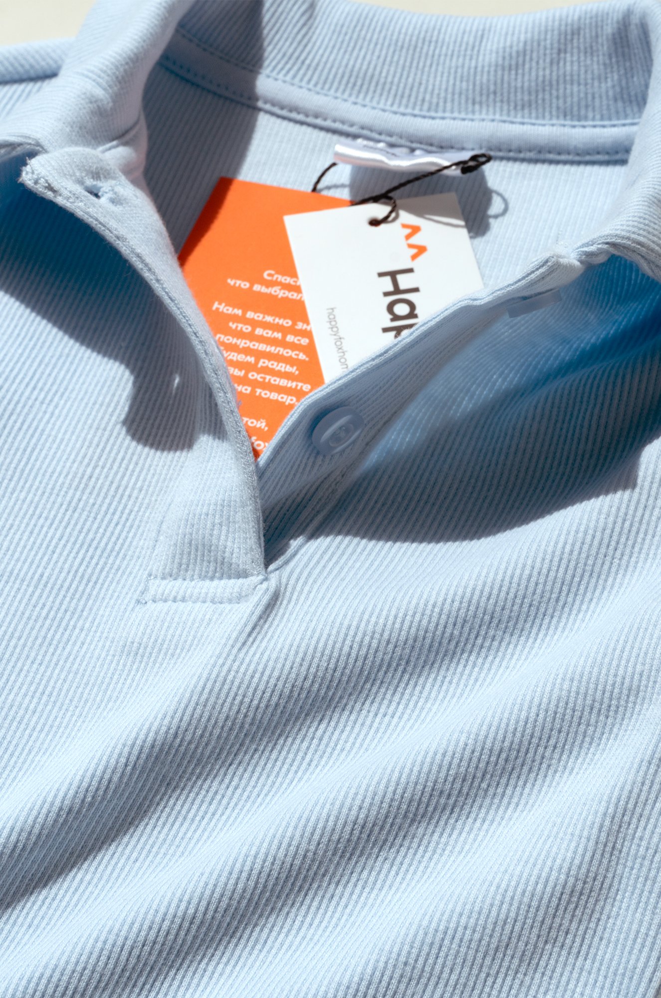 Блузка-поло в рубчик для девочки Happyfox