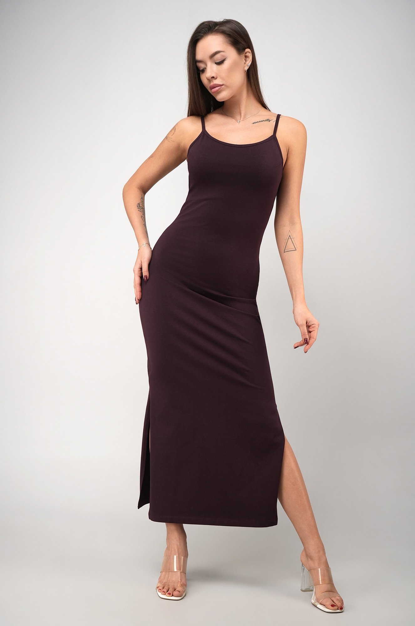 Женское платье-сарафан с разрезами Happyfox