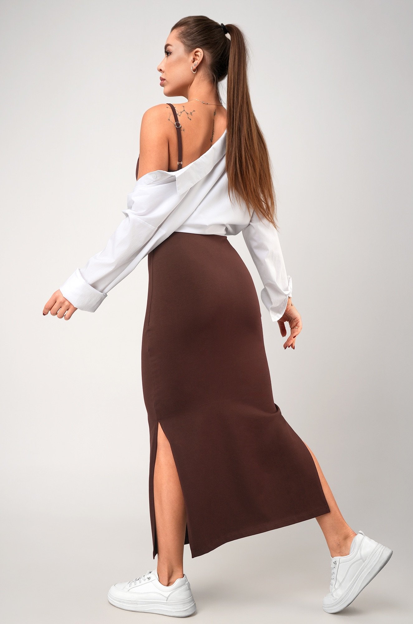 Женское платье-сарафан с разрезами Happyfox