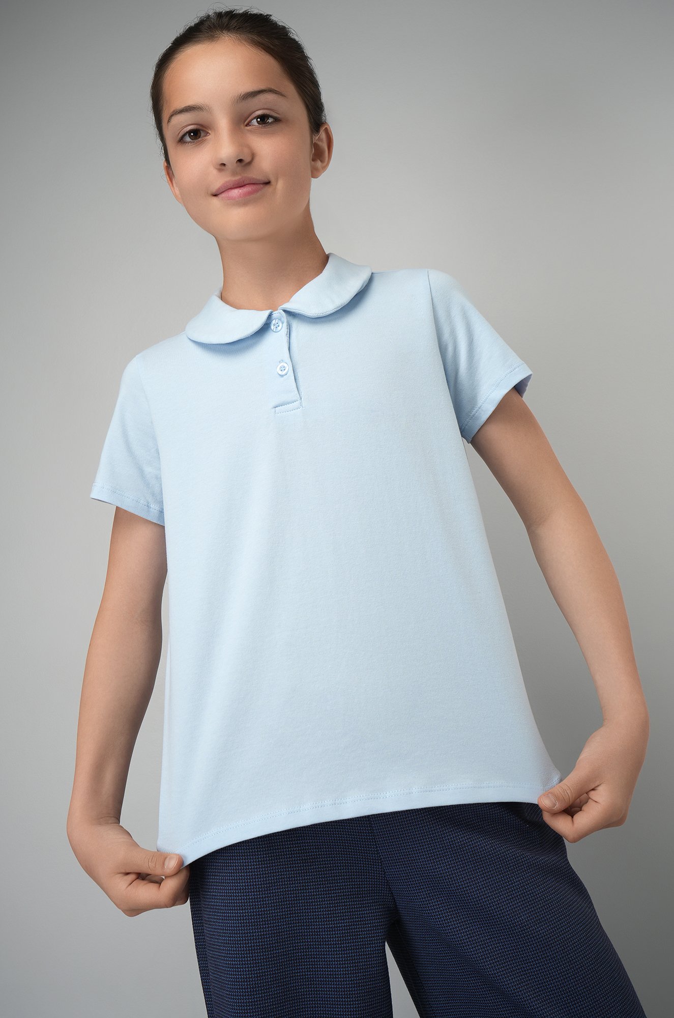 Блузка-поло с коротким рукавом для девочки Happyfox