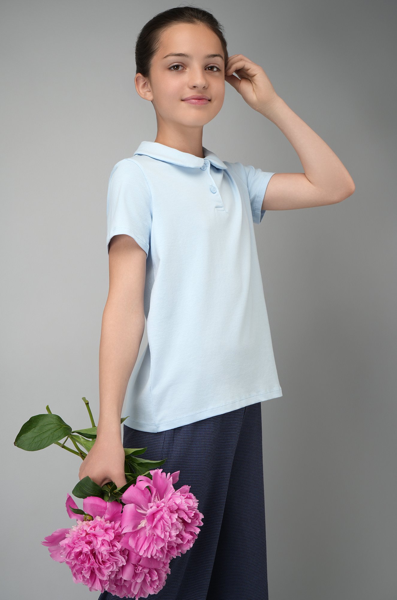 Блузка-поло с коротким рукавом для девочки Happyfox