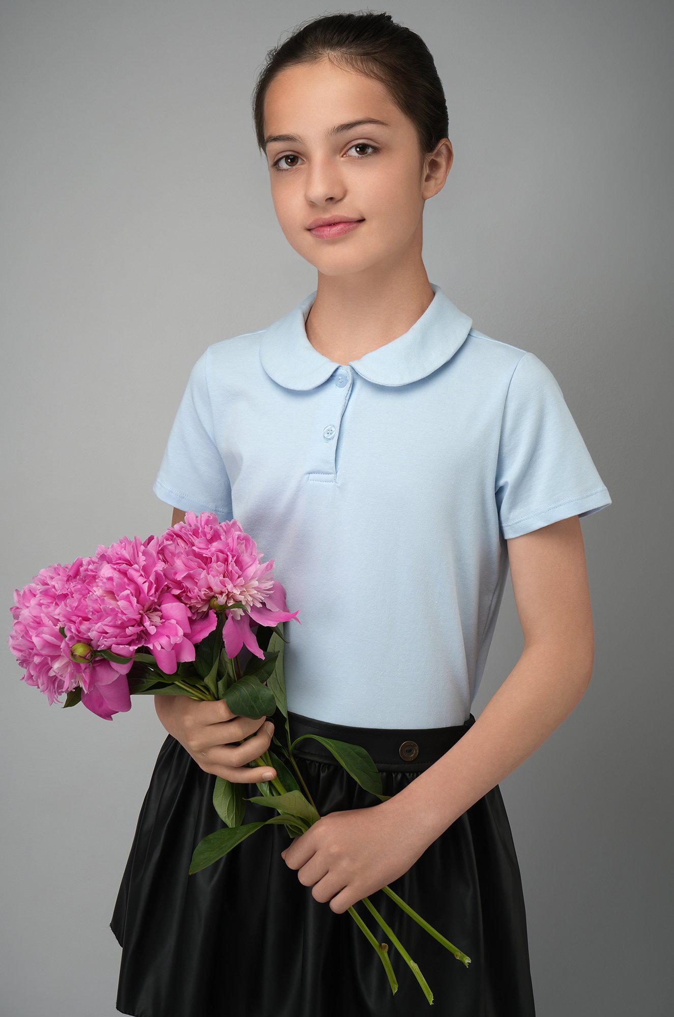 Блузка-поло с коротким рукавом для девочки Happyfox