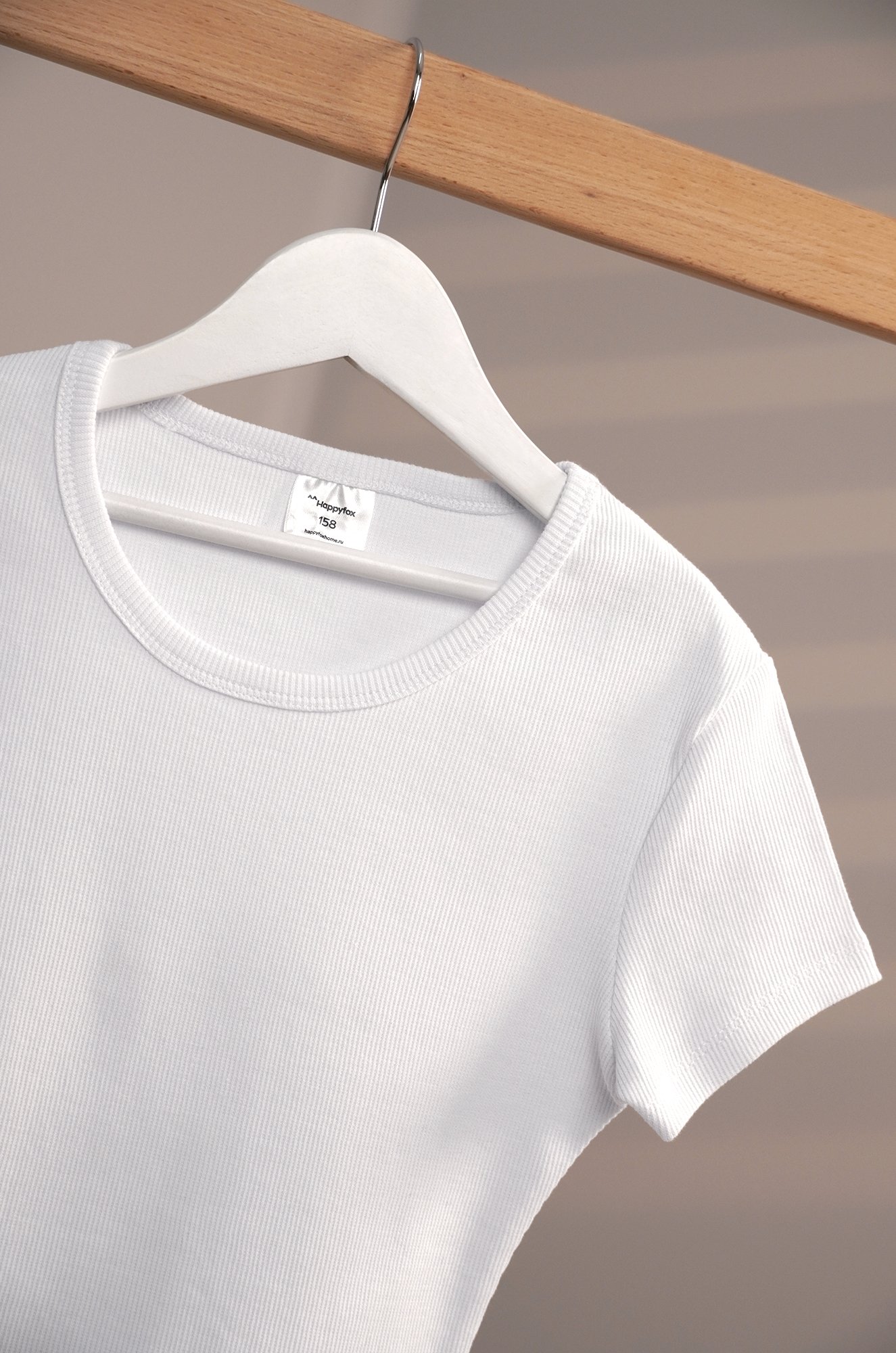 Футболка для девочки в рубчик из рибаны Happyfox