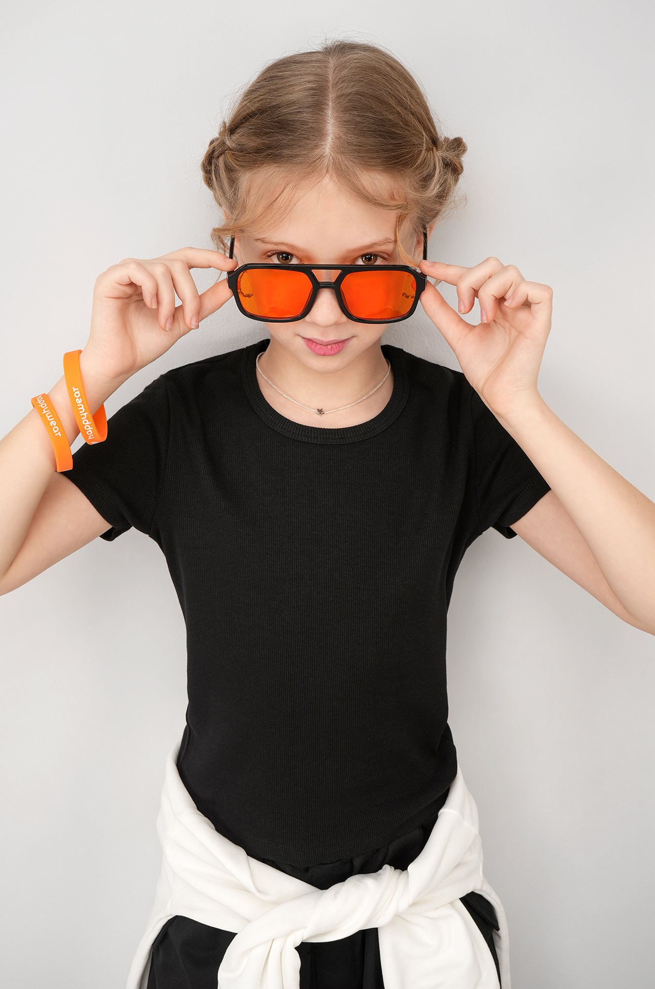 Футболка для девочки в рубчик из рибаны Happyfox