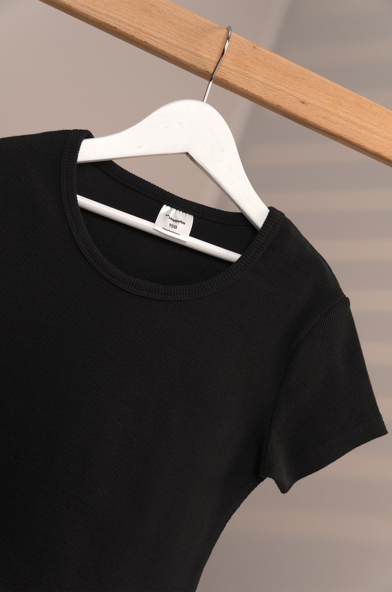 Футболка для девочки в рубчик из рибаны Happyfox