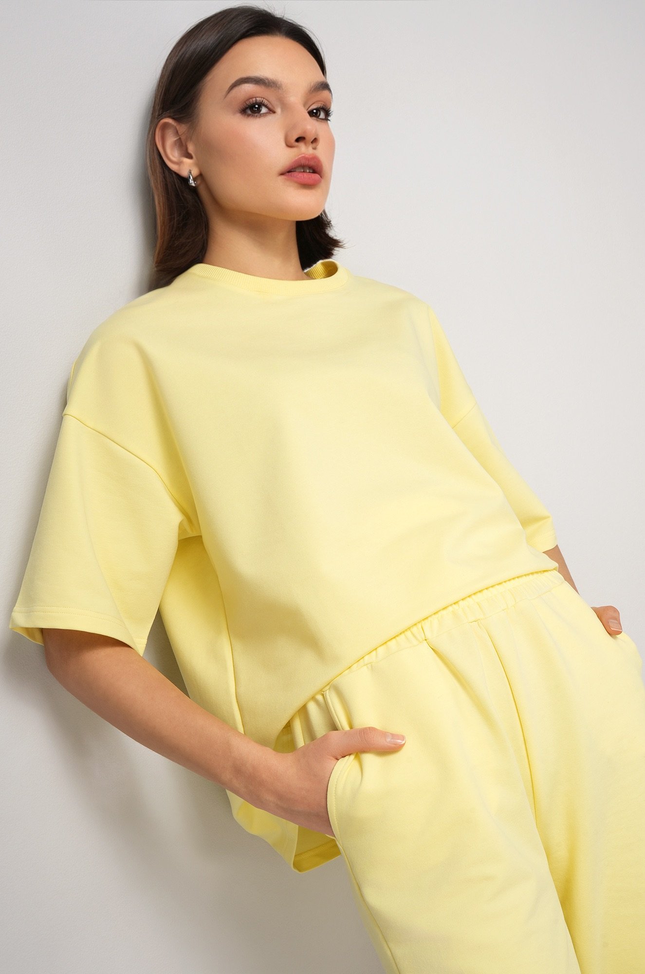 Женский костюм оверсайз из футера двухнитки Happyfox