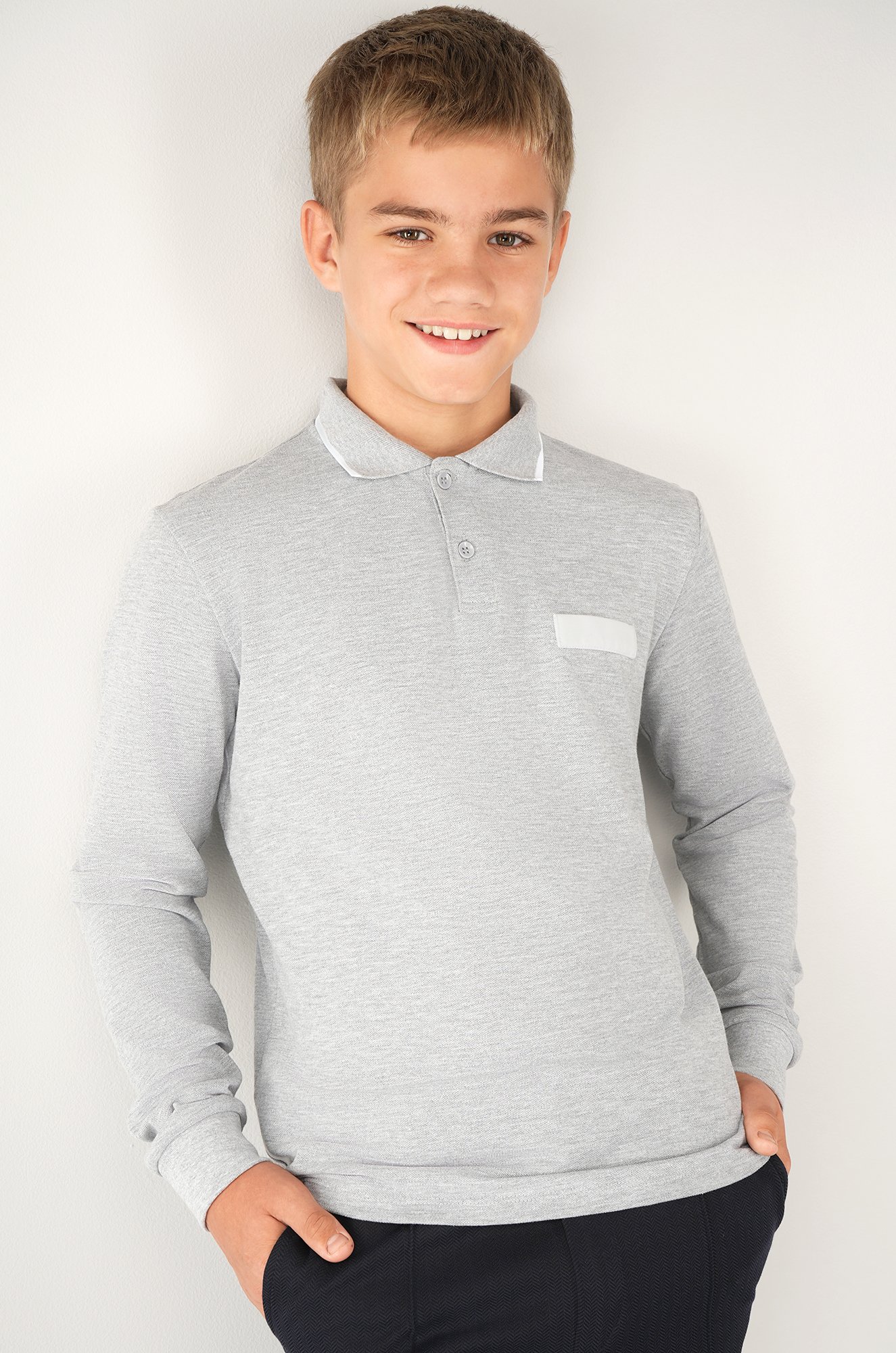 Рубашка-поло с длинным рукавом для мальчика Happyfox