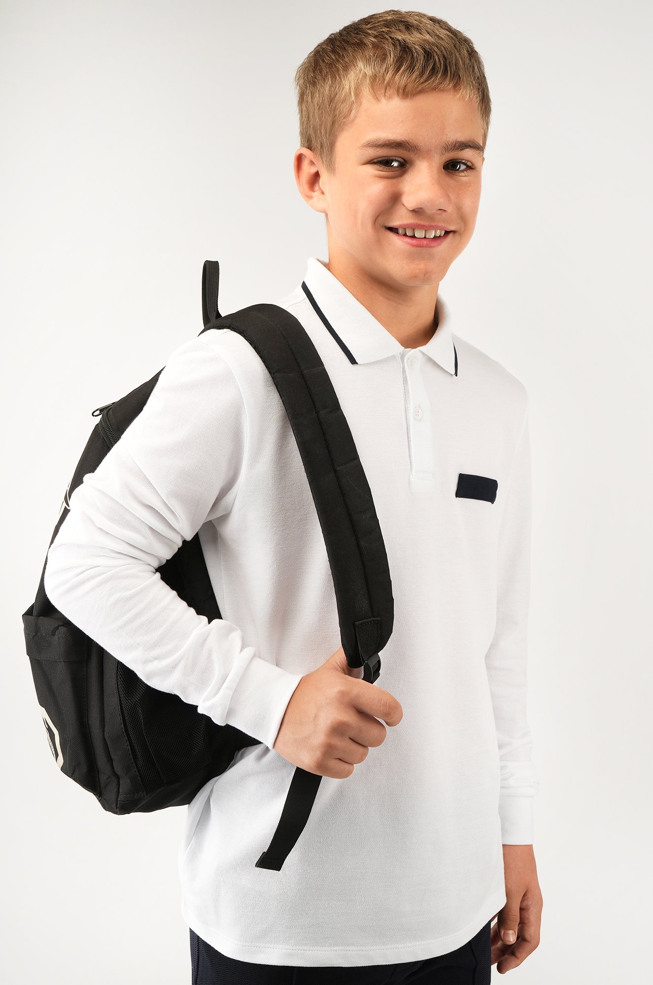 Рубашка-поло с длинным рукавом для мальчика Happyfox