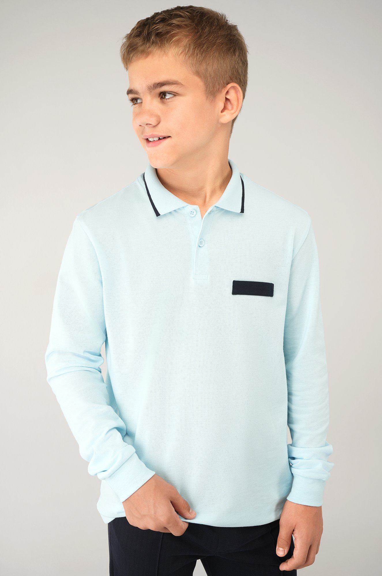 Рубашка-поло с длинным рукавом для мальчика Happyfox