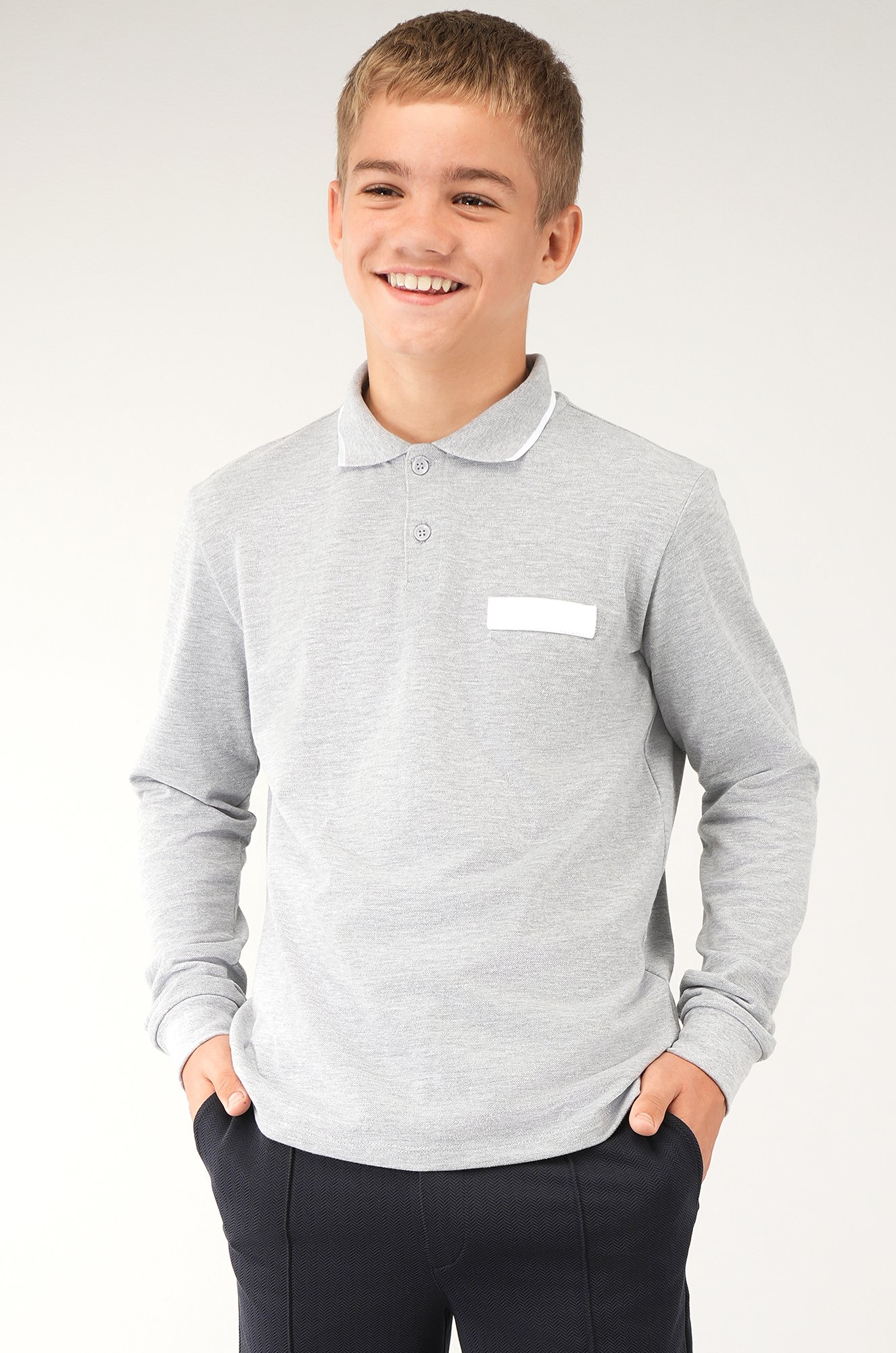 Рубашка-поло с длинным рукавом для мальчика Happyfox