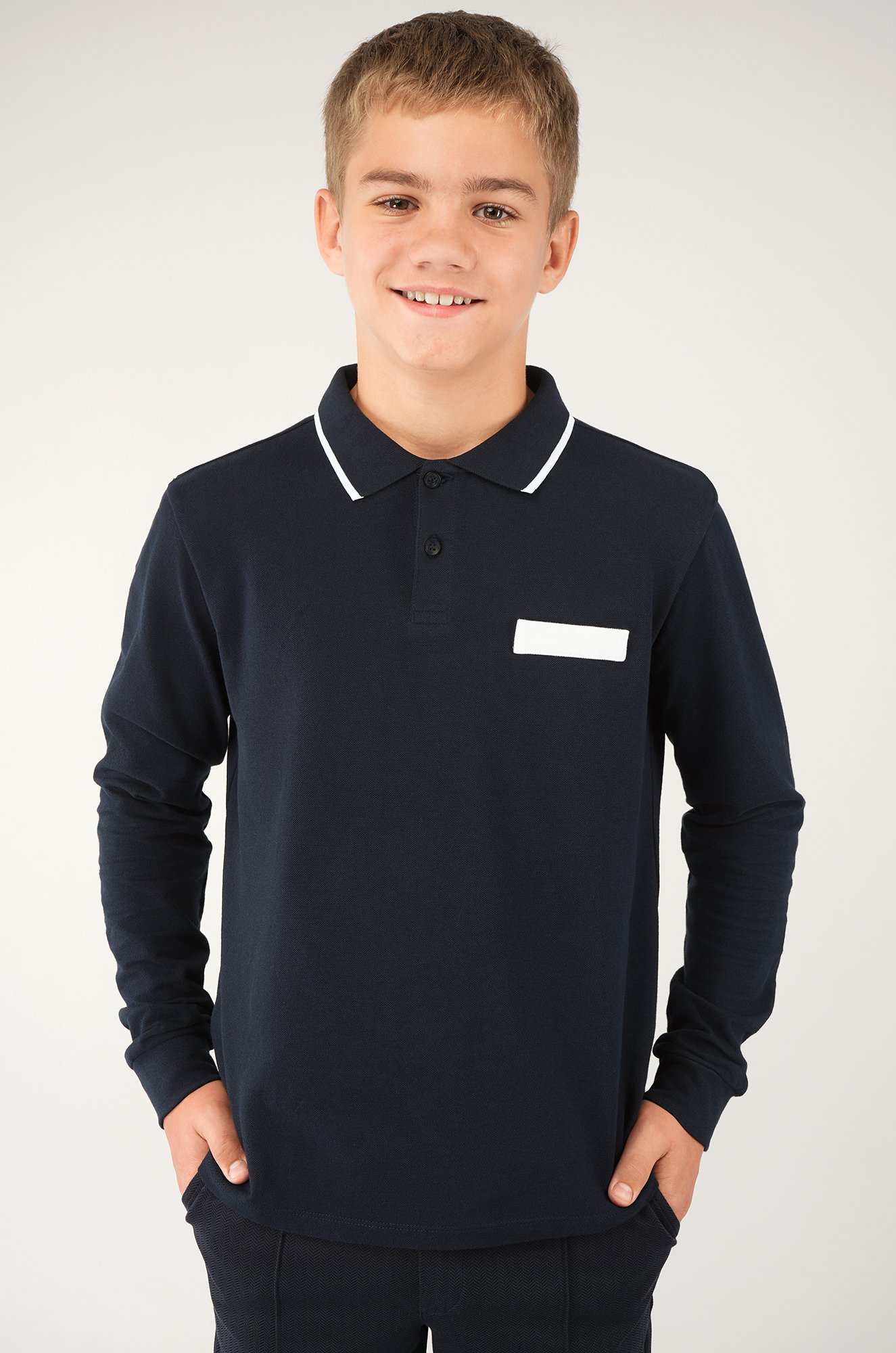 Рубашка-поло с длинным рукавом для мальчика Happyfox