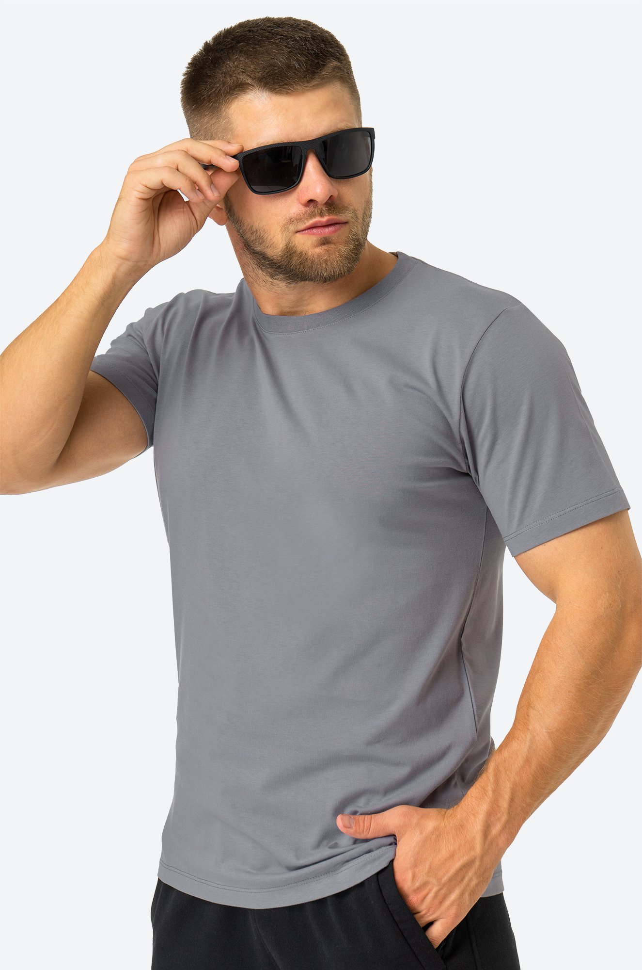 Мужская базовая футболка из хлопка 3 шт. Happy Fox