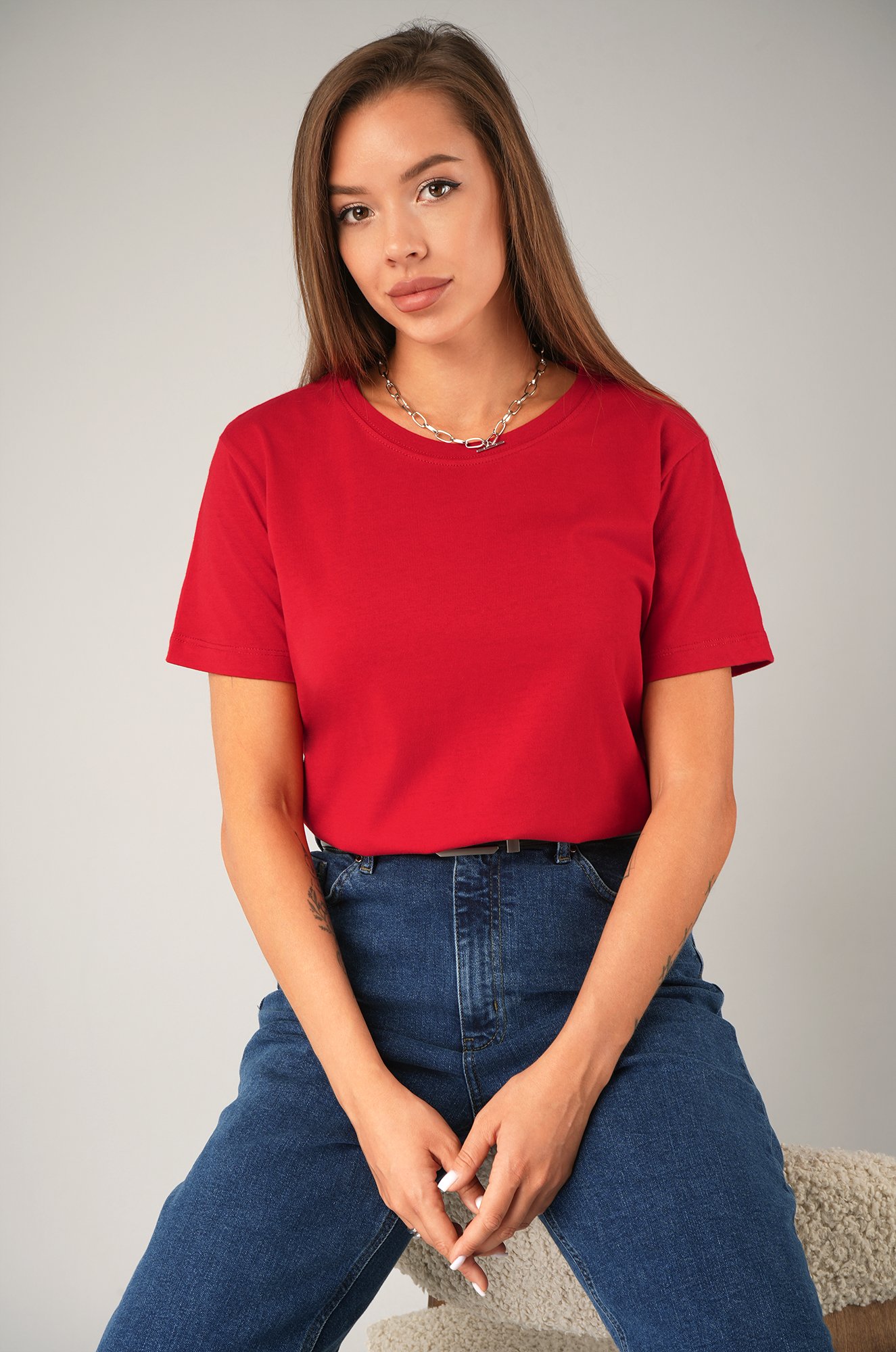 Женская базовая хлопковая футболка Happyfox