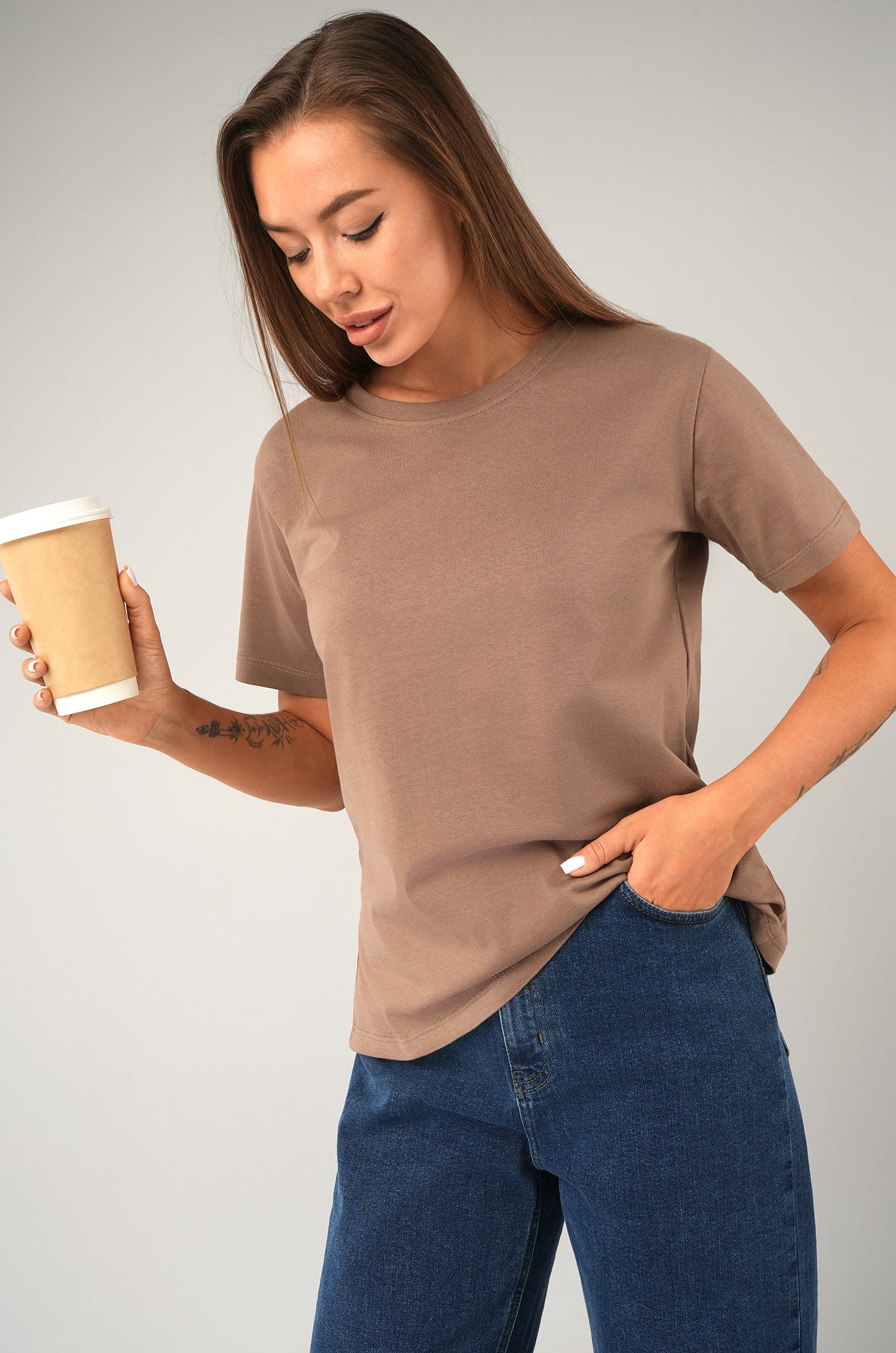 Женская базовая хлопковая футболка Happyfox