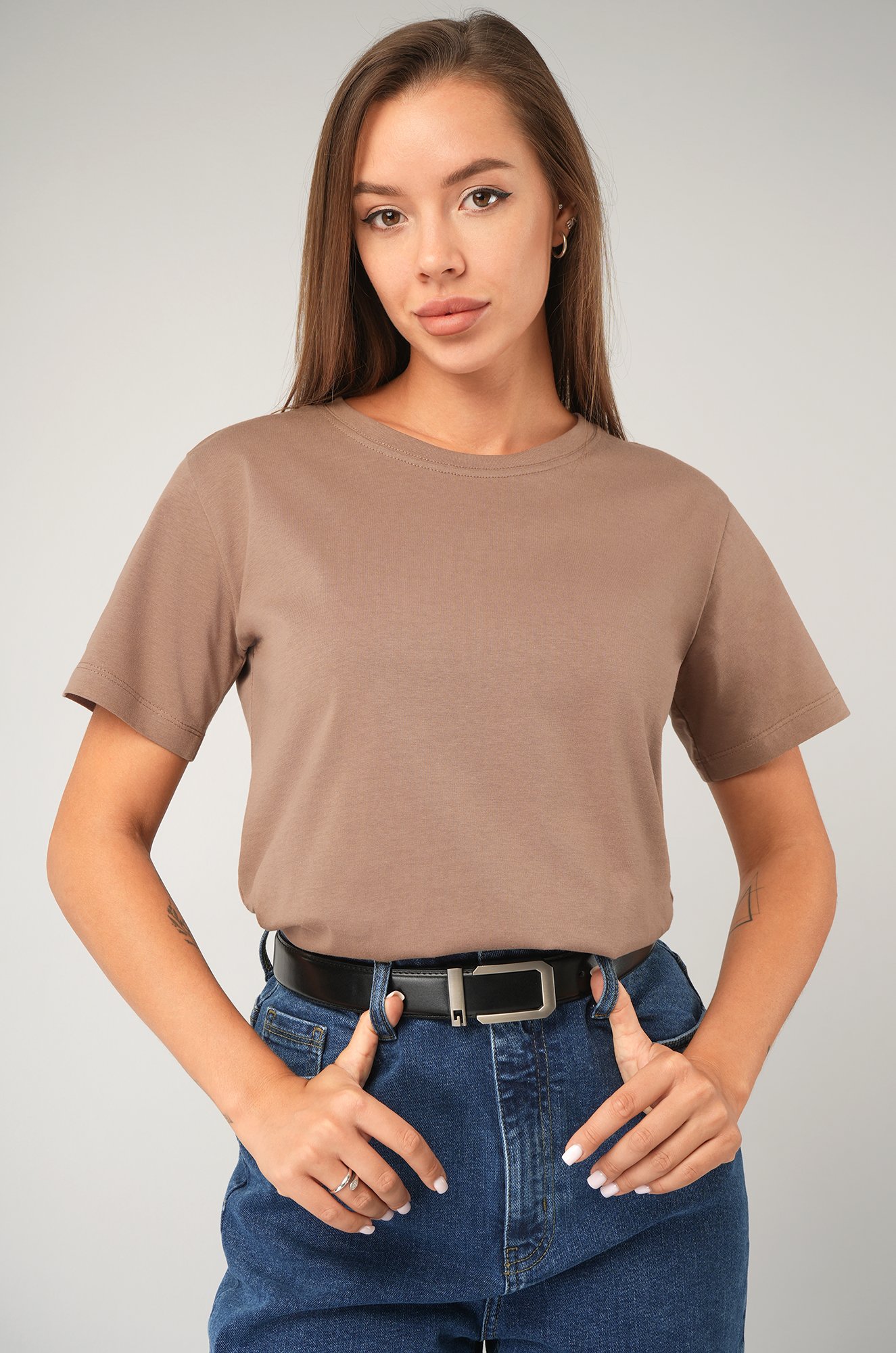 Женская базовая хлопковая футболка Happyfox