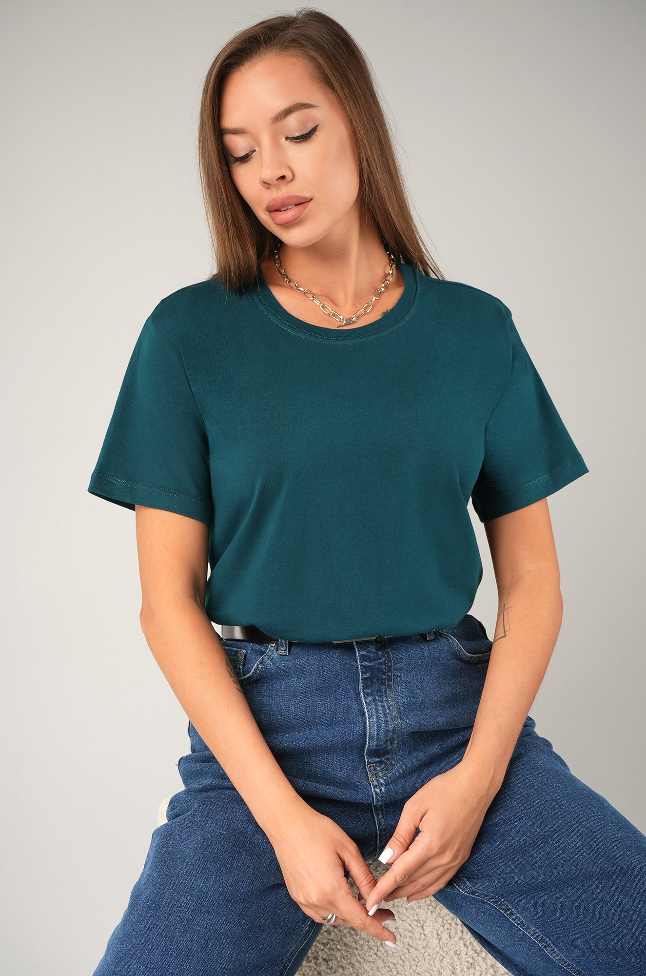 Женская базовая хлопковая футболка Happyfox