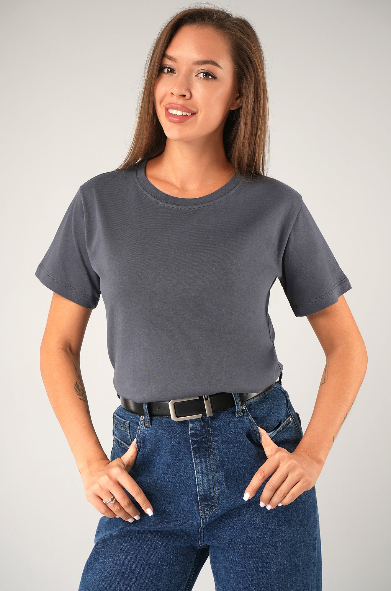 Женская базовая хлопковая футболка Happyfox