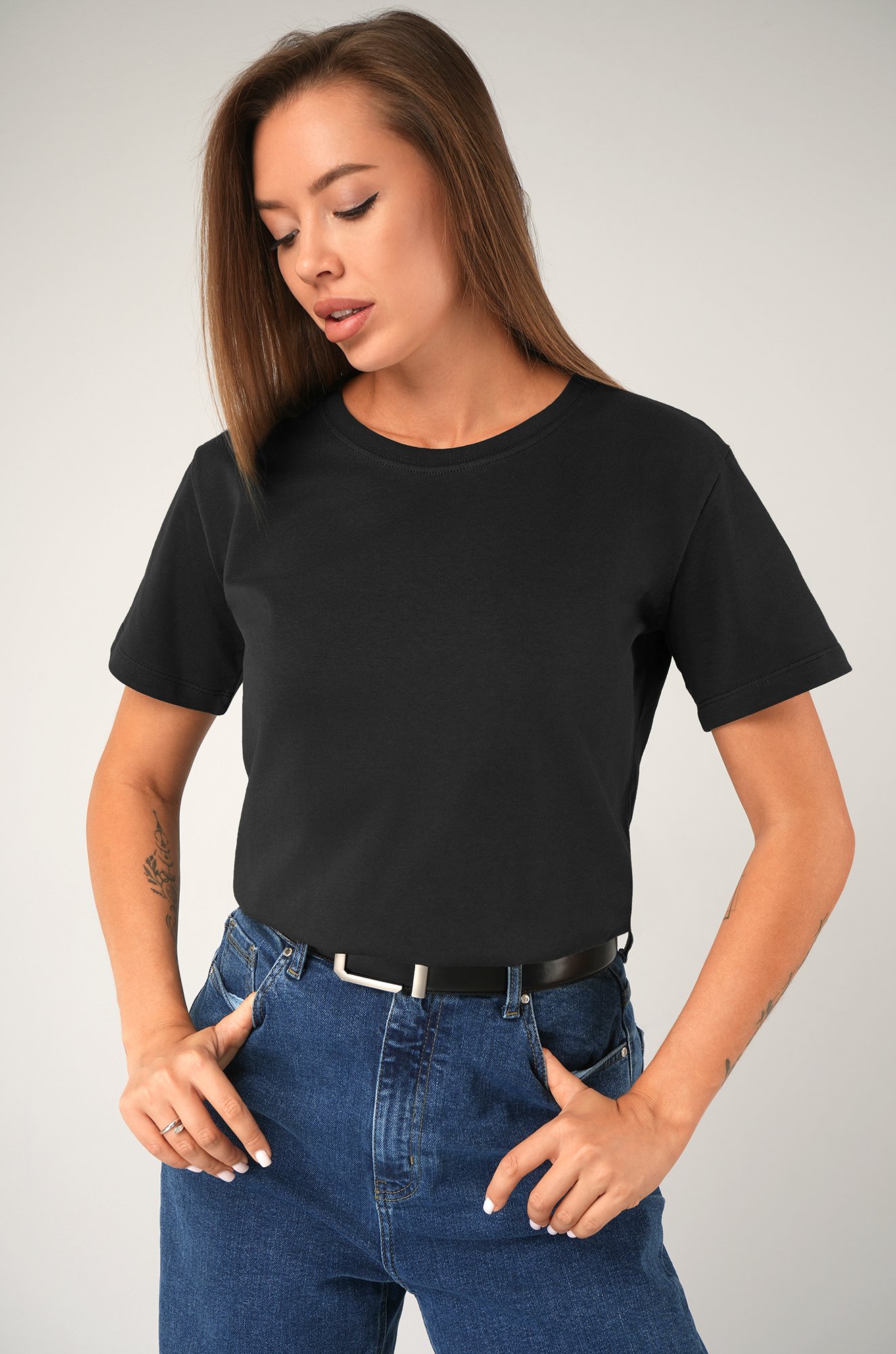 Женская базовая хлопковая футболка Happyfox