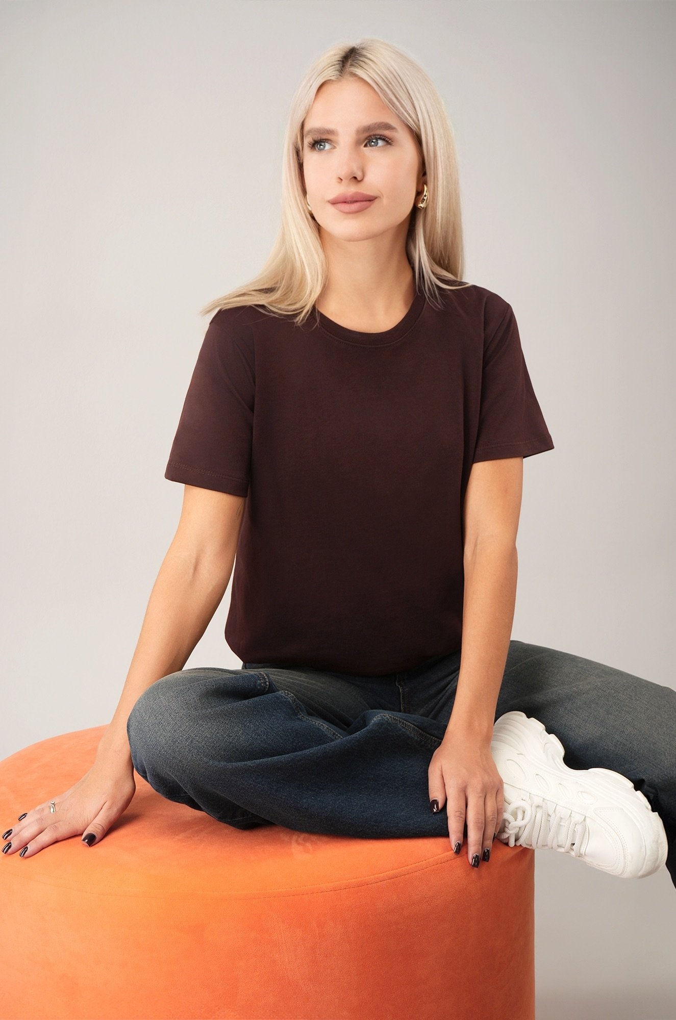 Женская базовая хлопковая футболка Happyfox