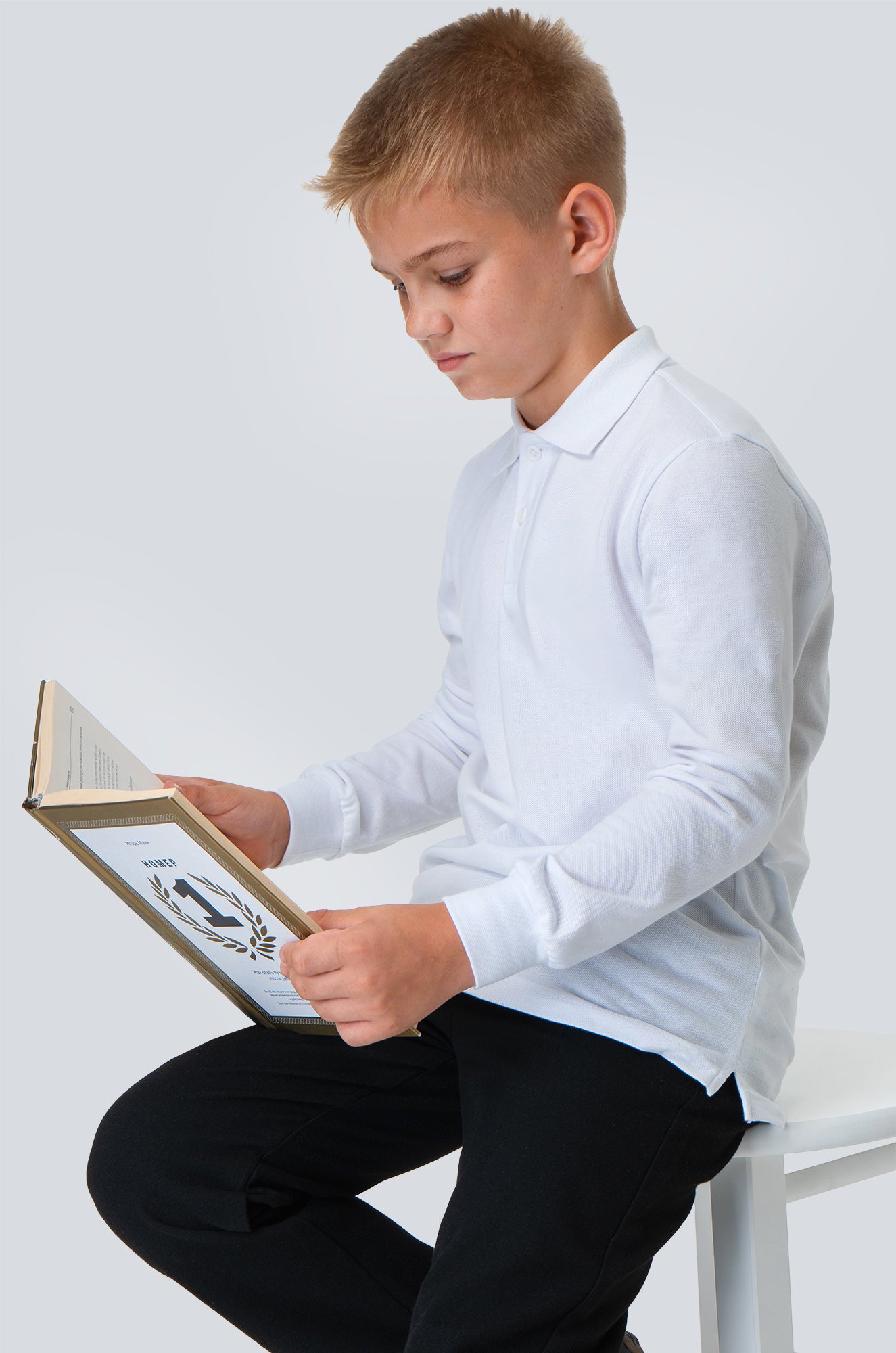 Рубашка-поло с длинным рукавом для мальчика Happyfox