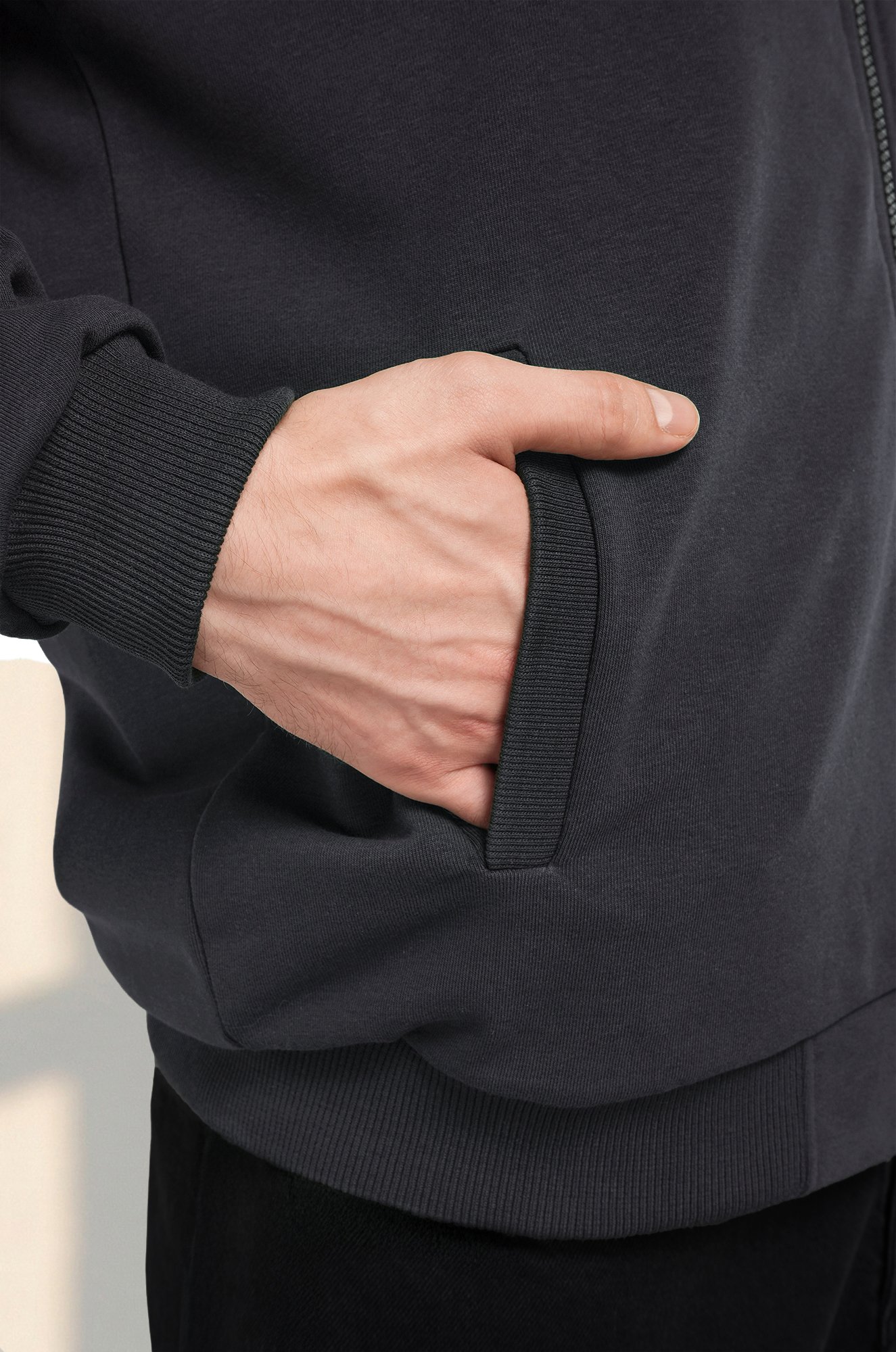 Мужская толстовка на молнии из футера трехнитки Happyfox