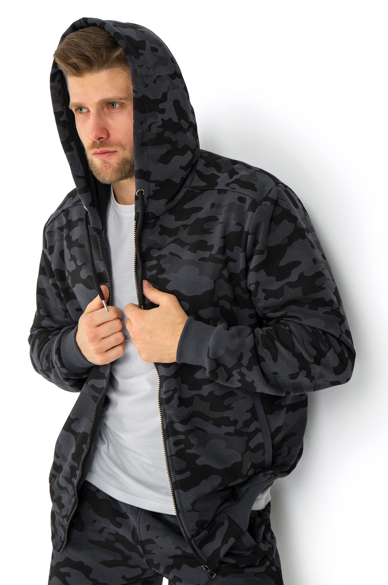 Мужская толстовка на молнии из футера трехнитки Happyfox