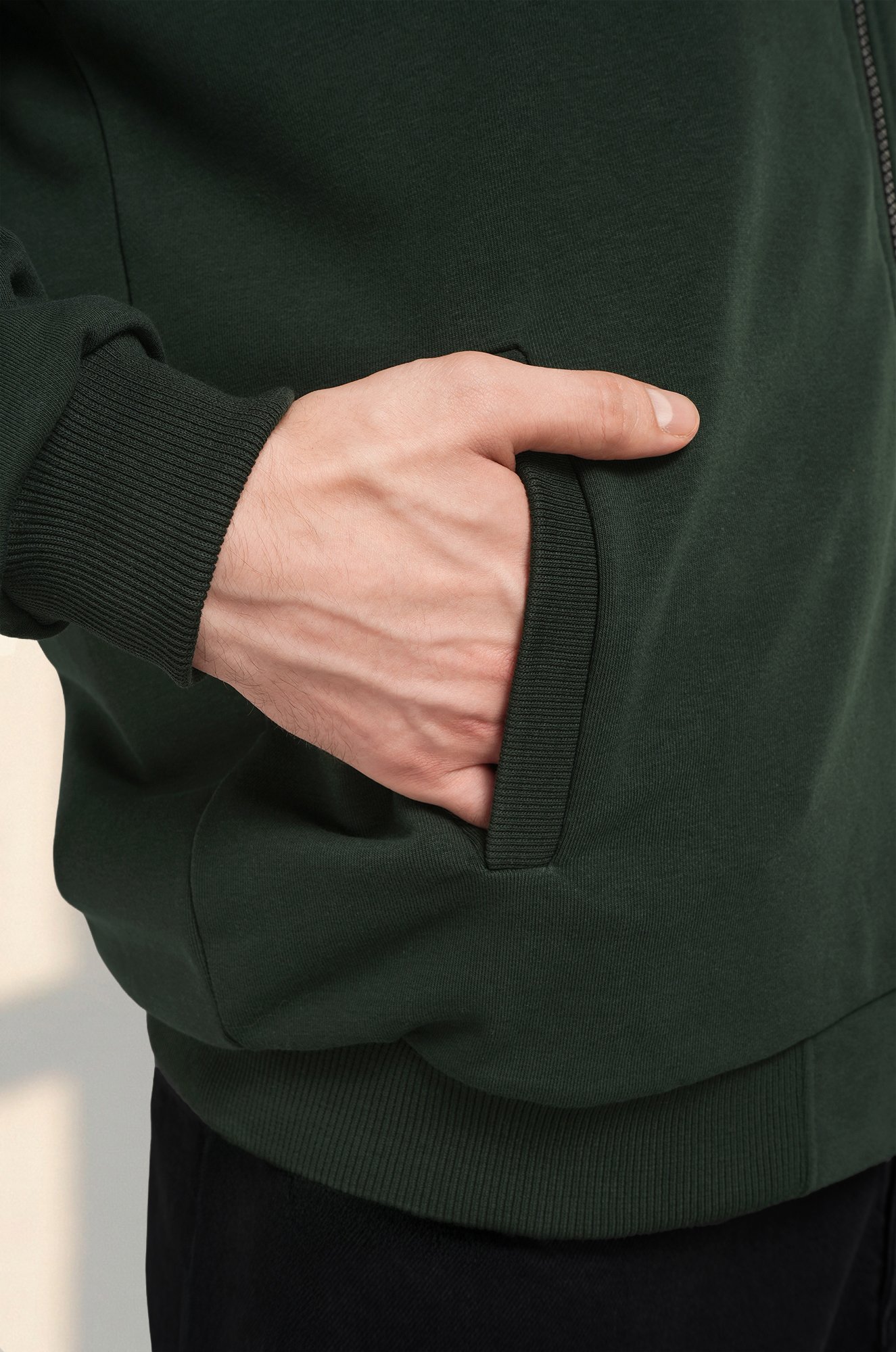 Мужская толстовка на молнии из футера трехнитки Happyfox