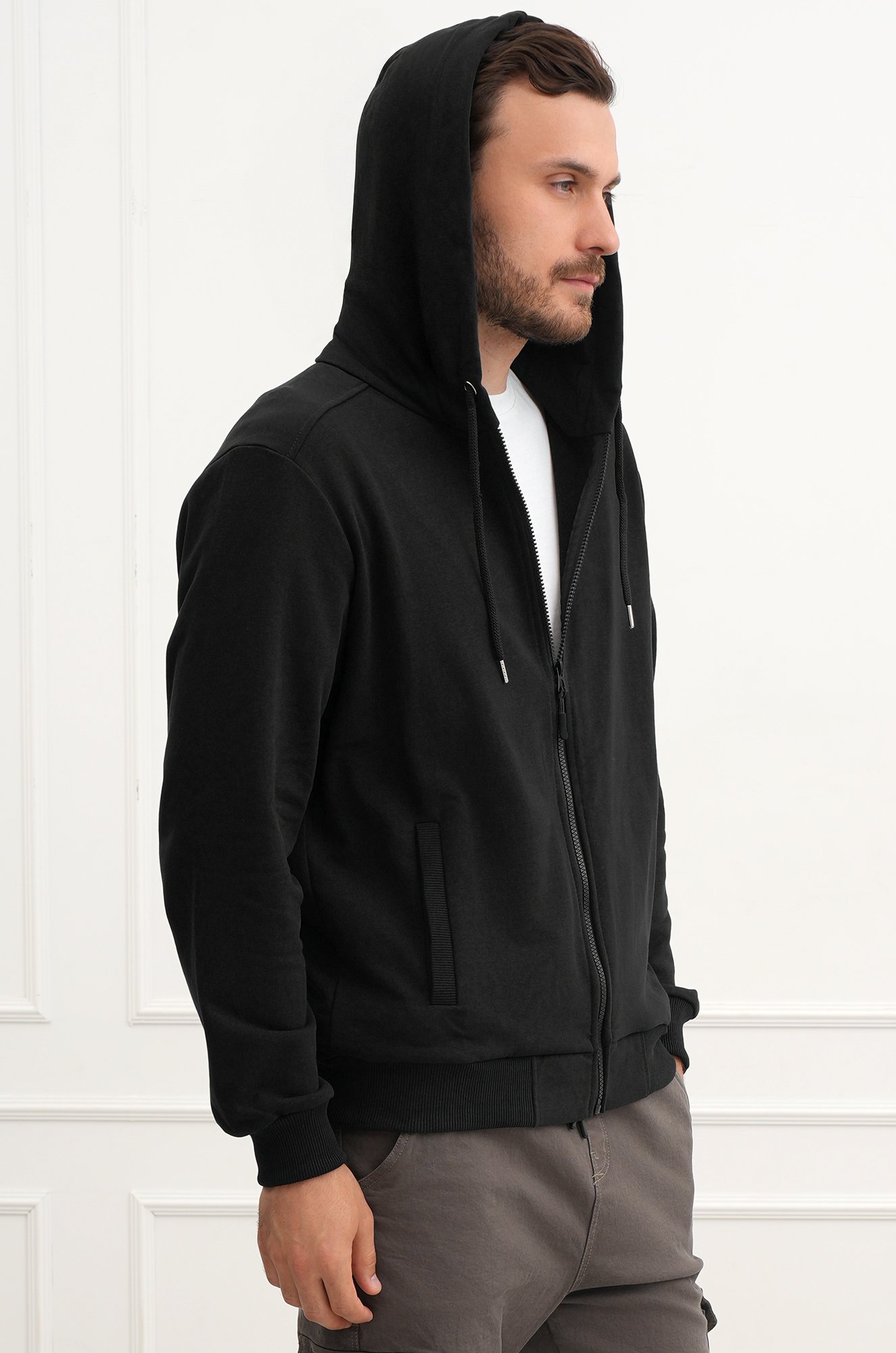 Мужская толстовка на молнии из футера трехнитки Happyfox