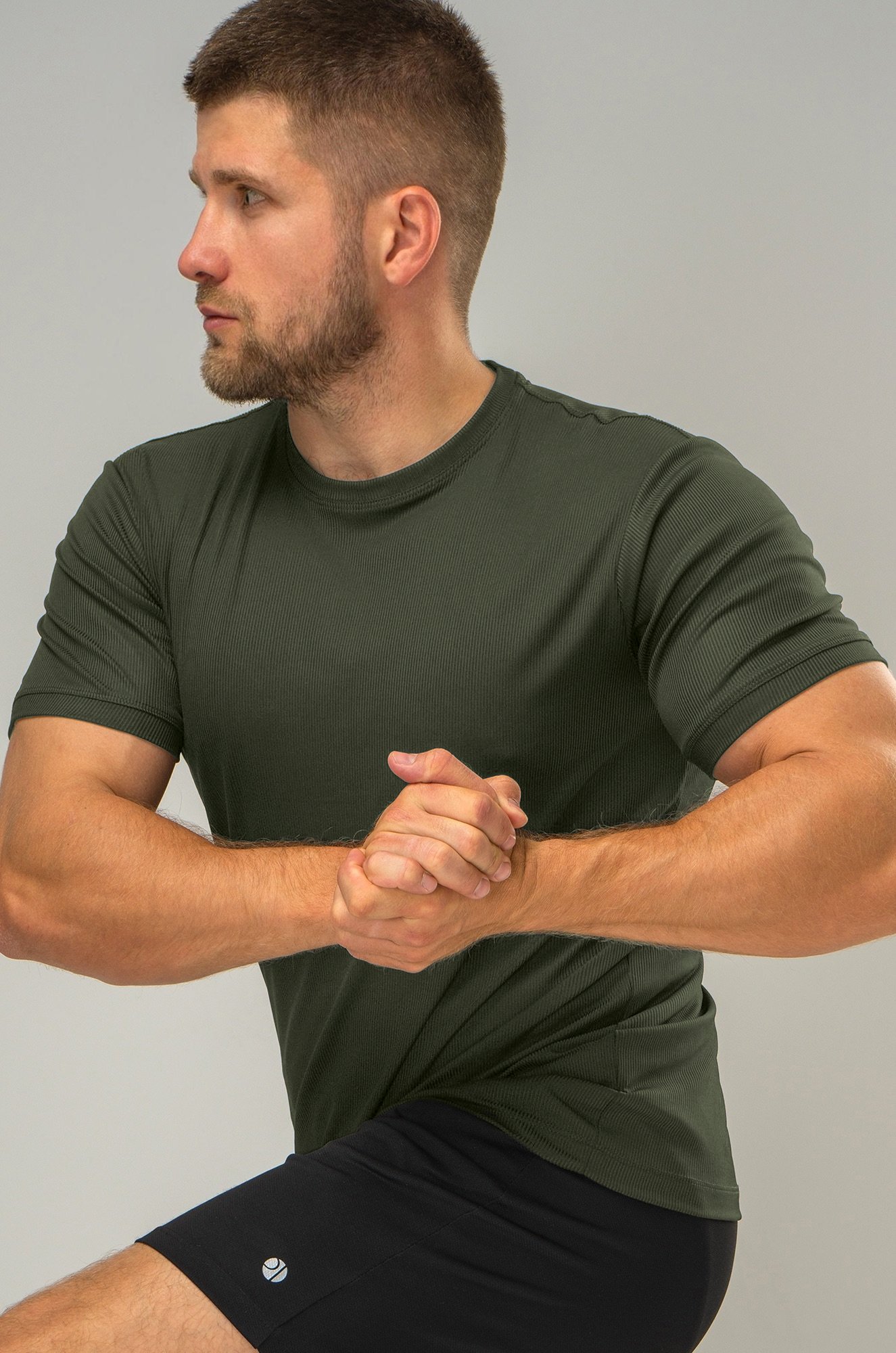 Мужская спортивная футболка в рубчик Happyfox