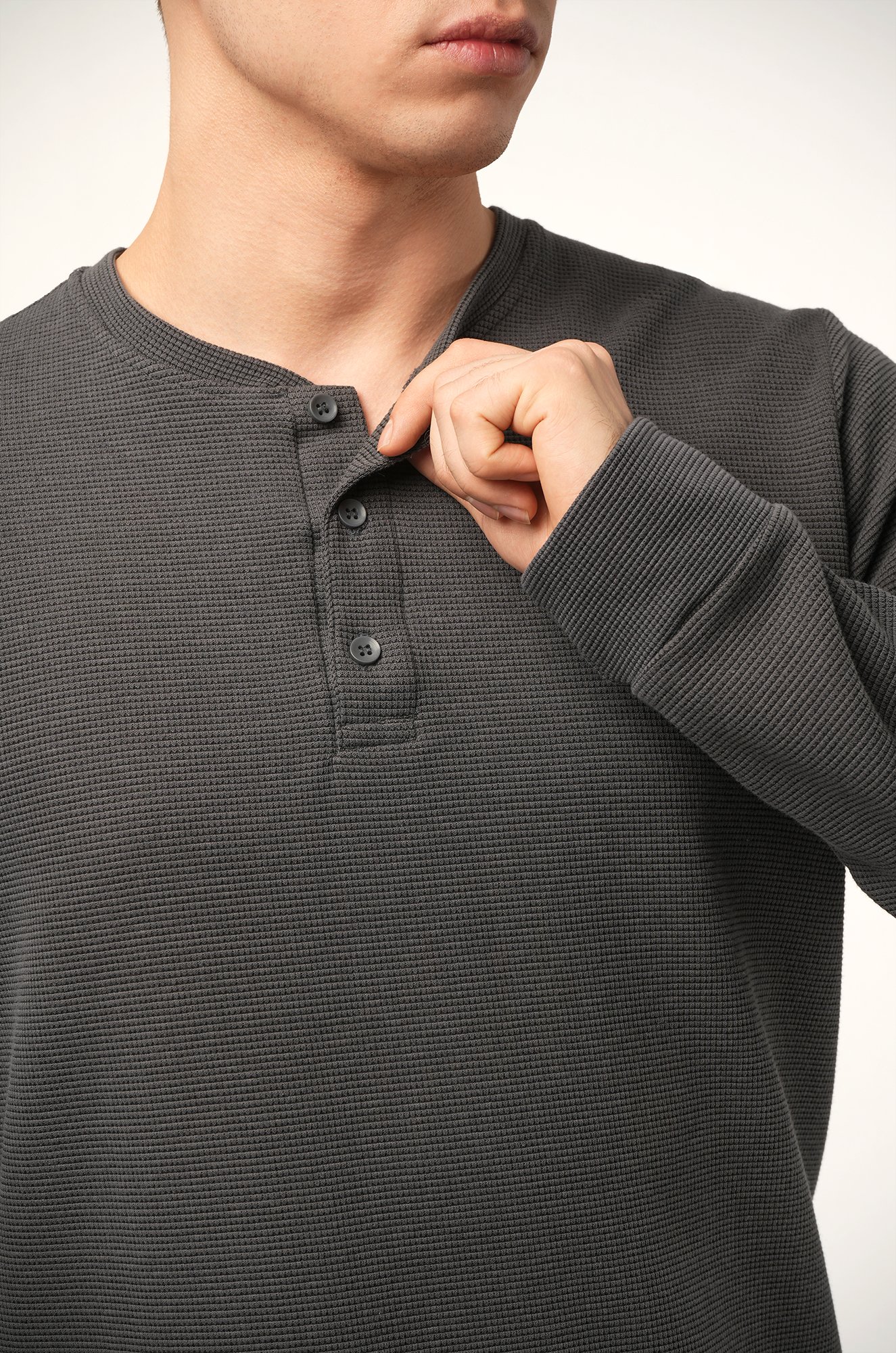 Мужской лонгслив на пуговицах Happyfox