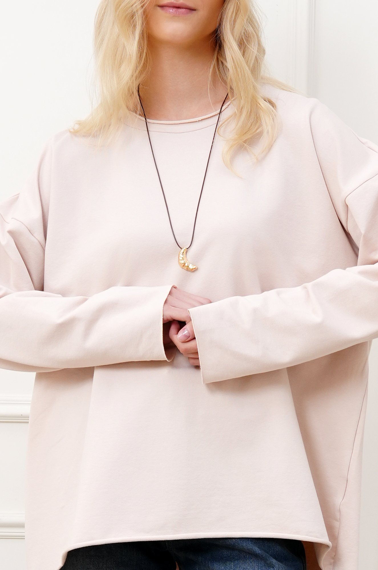 Женский лонгслив оверсайз из футера двухнитки Happyfox