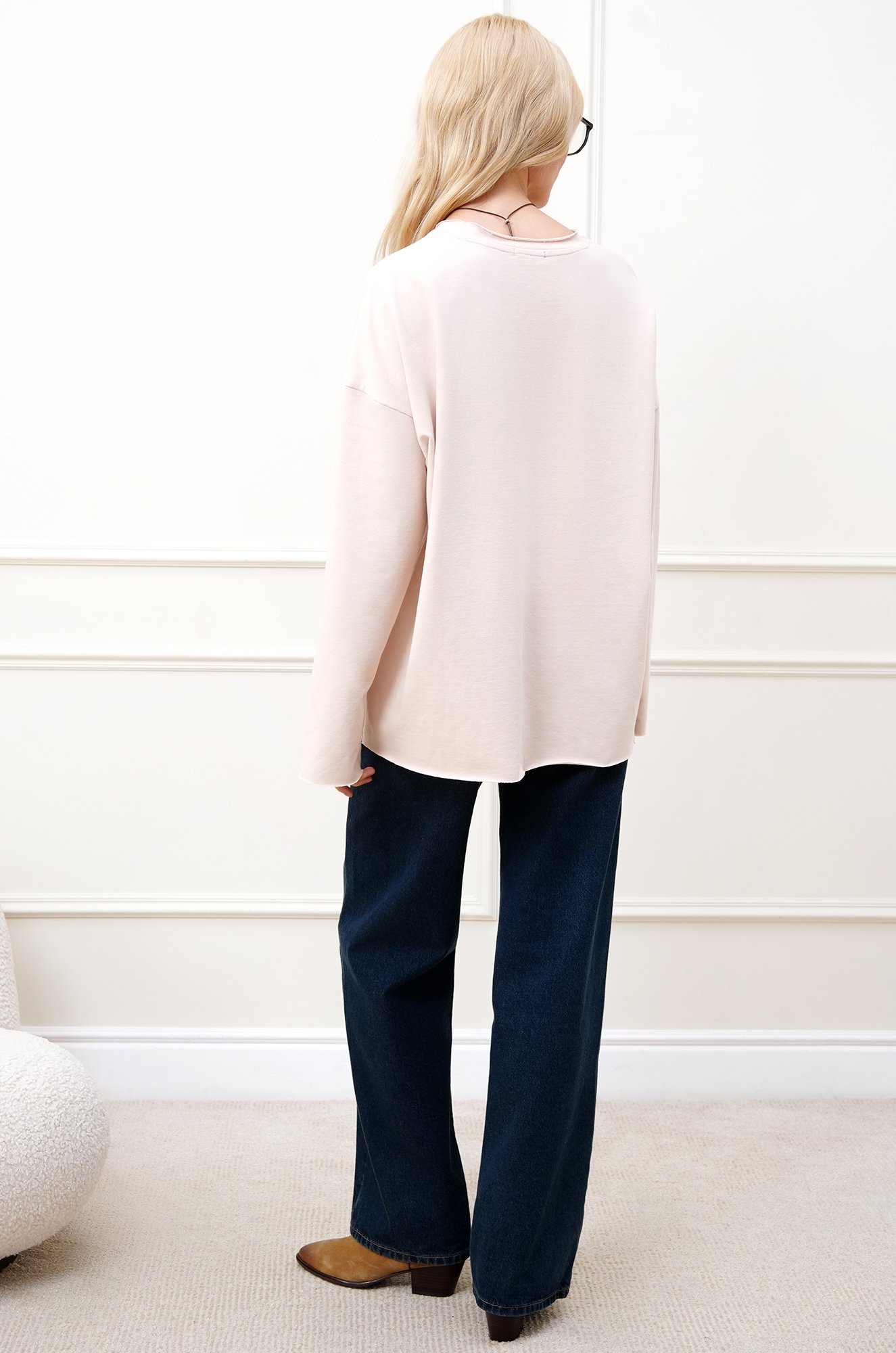 Женский лонгслив оверсайз из футера двухнитки Happyfox