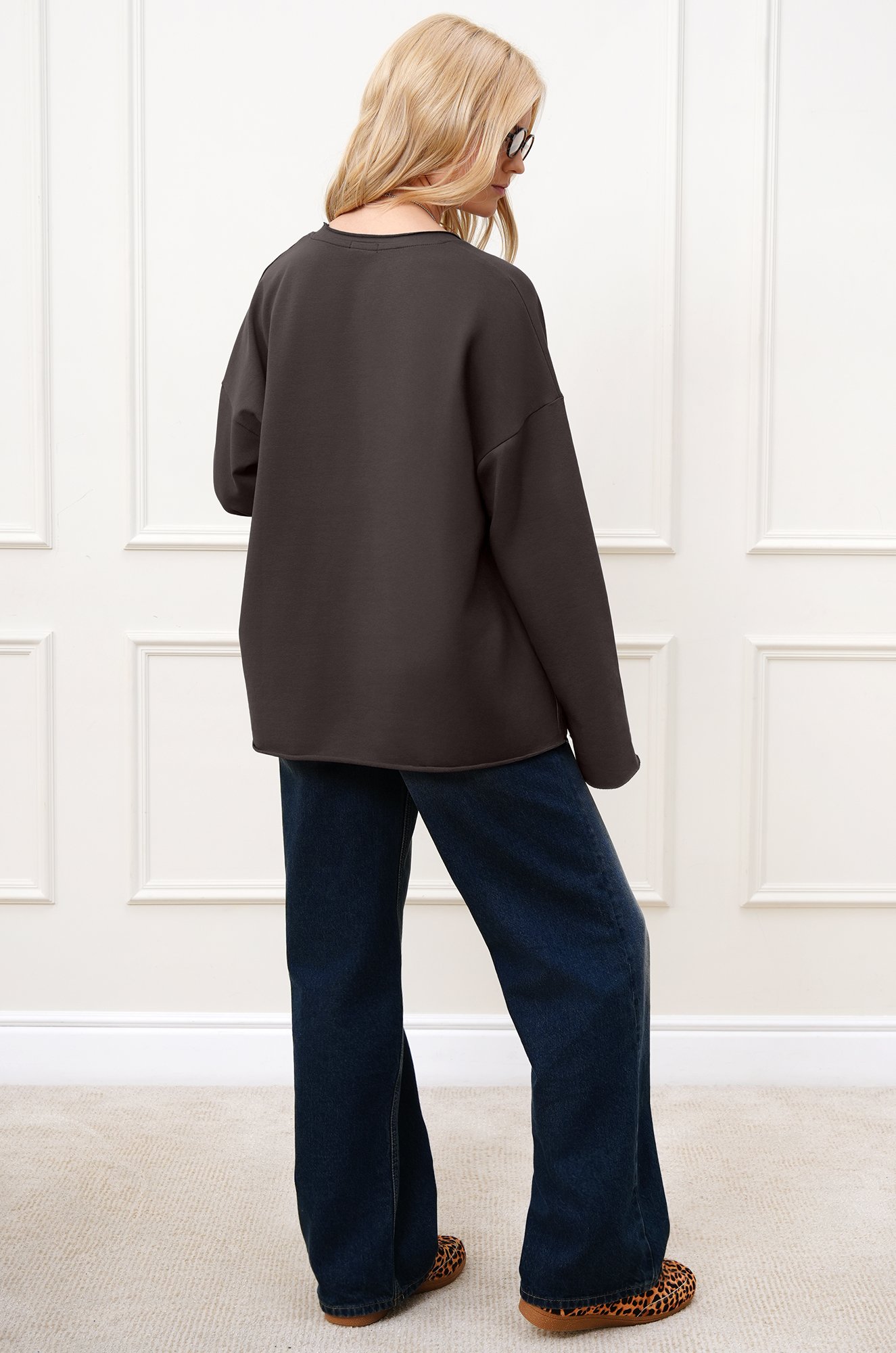 Женский лонгслив оверсайз из футера двухнитки Happyfox