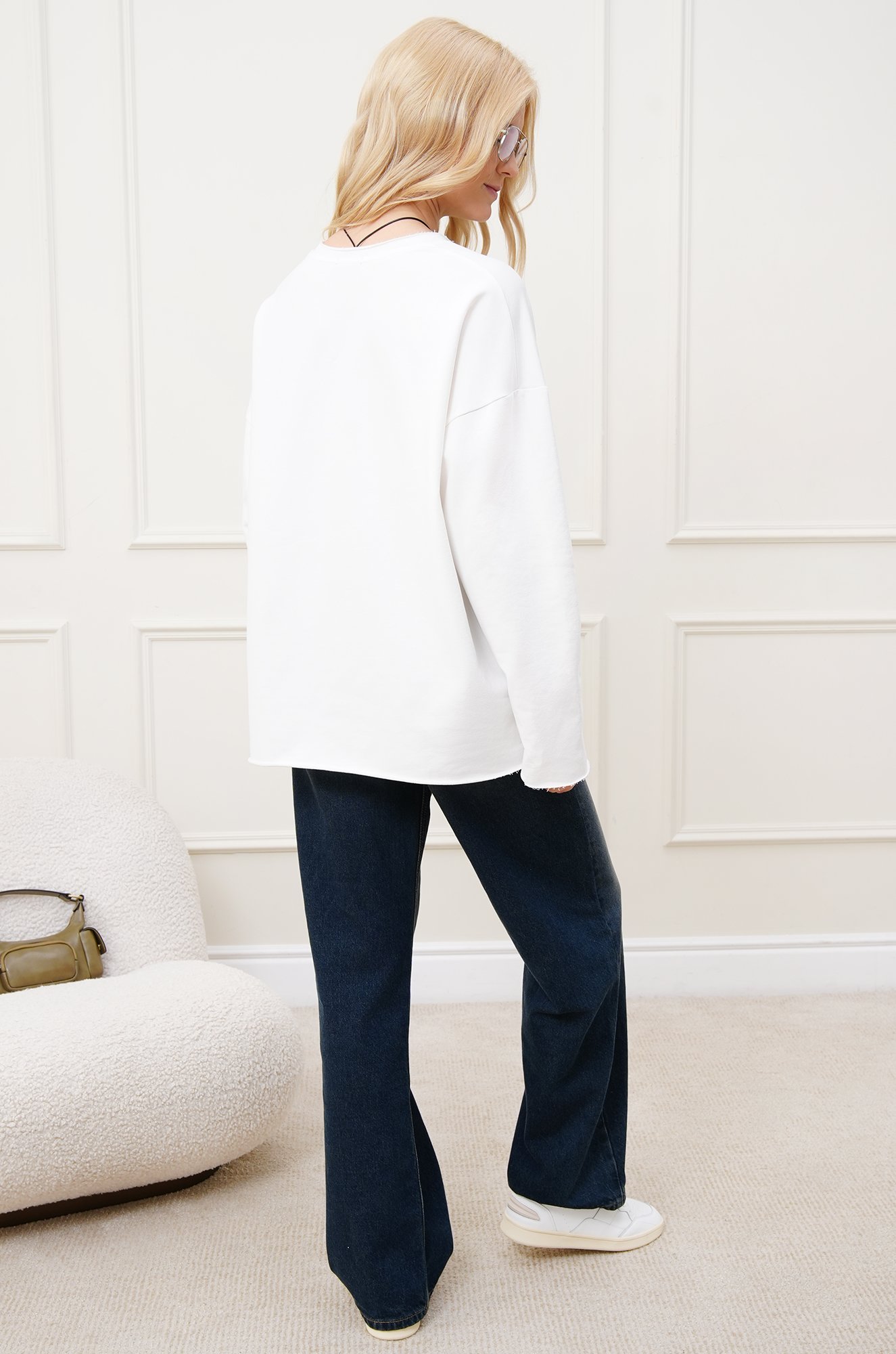 Женский лонгслив оверсайз из футера двухнитки Happyfox