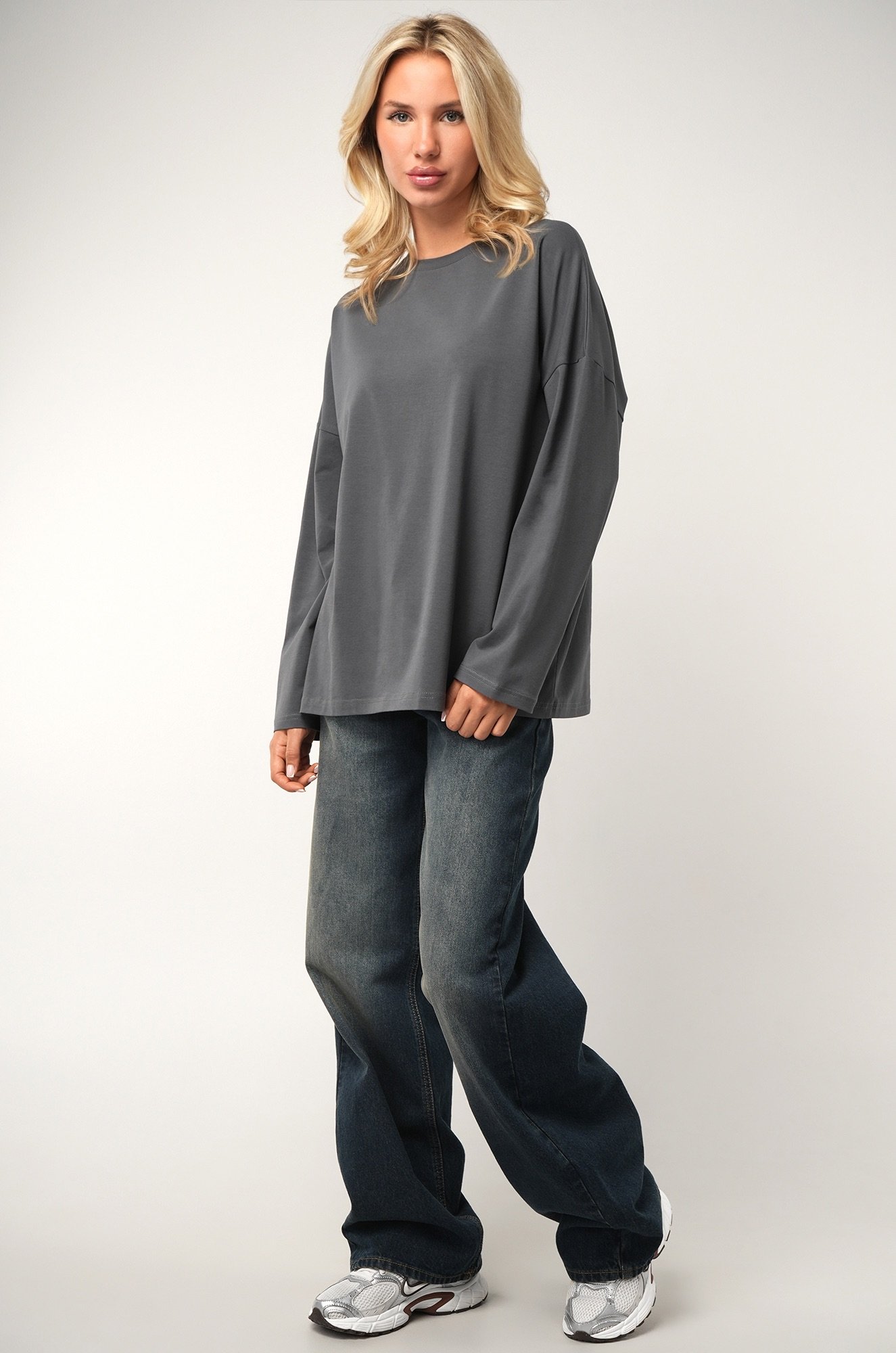 Женский лонгслив оверсайз Happyfox