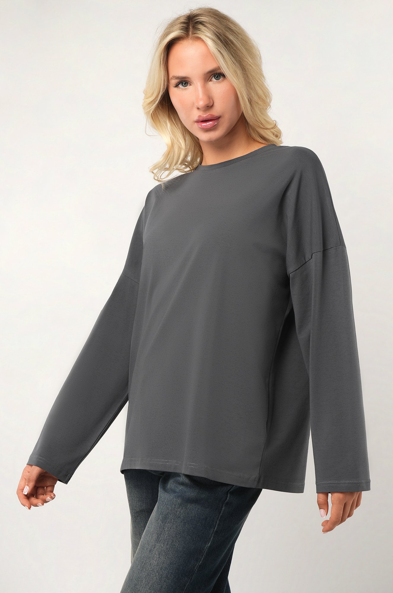 Женский лонгслив оверсайз Happyfox