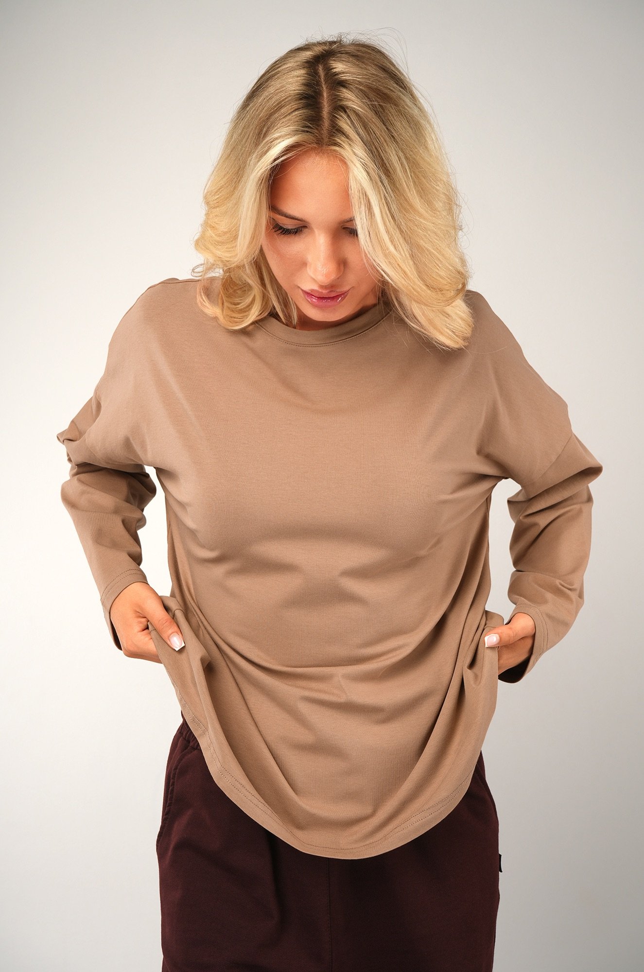 Женский лонгслив оверсайз Happyfox