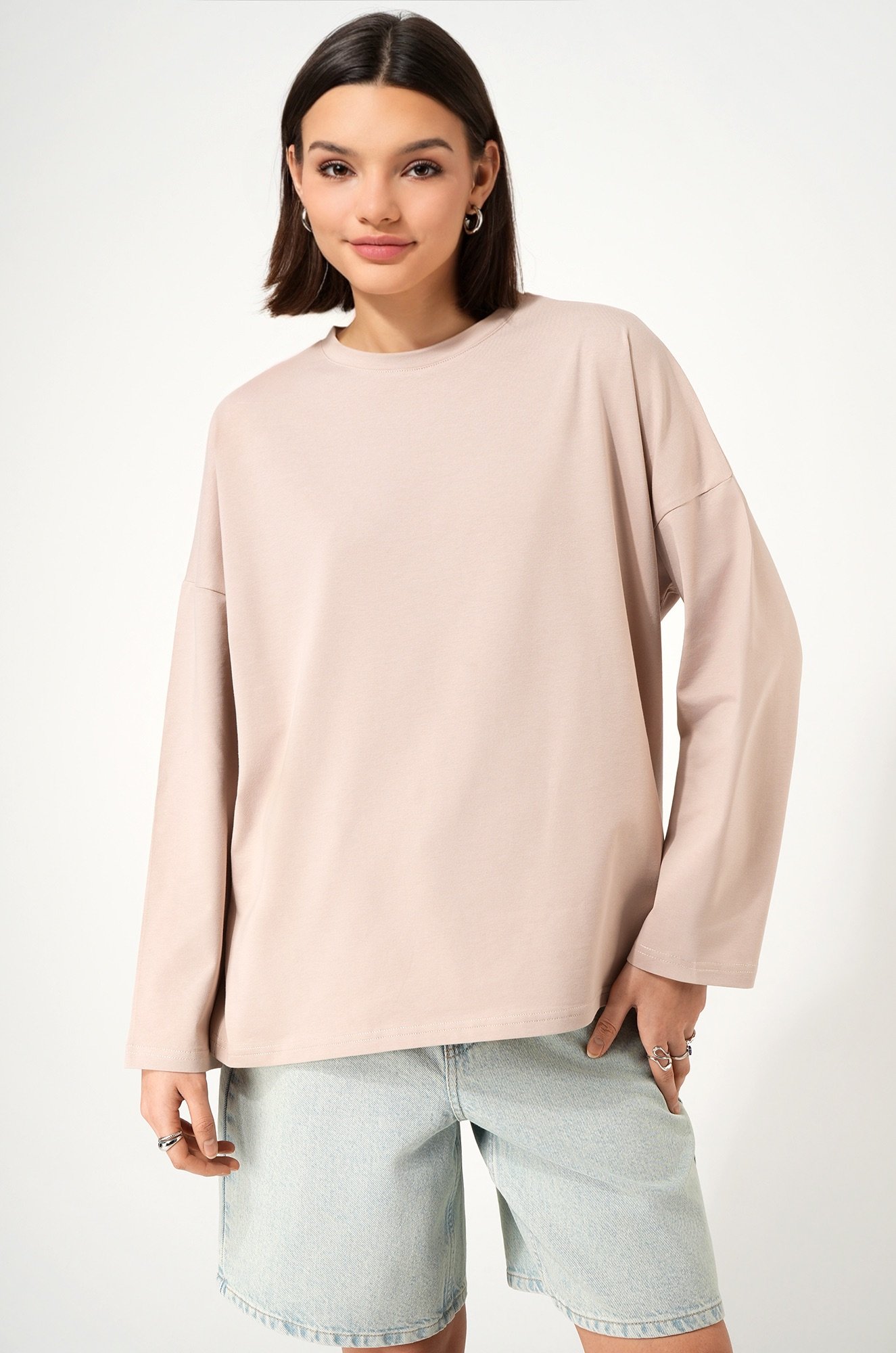 Женский лонгслив оверсайз Happyfox