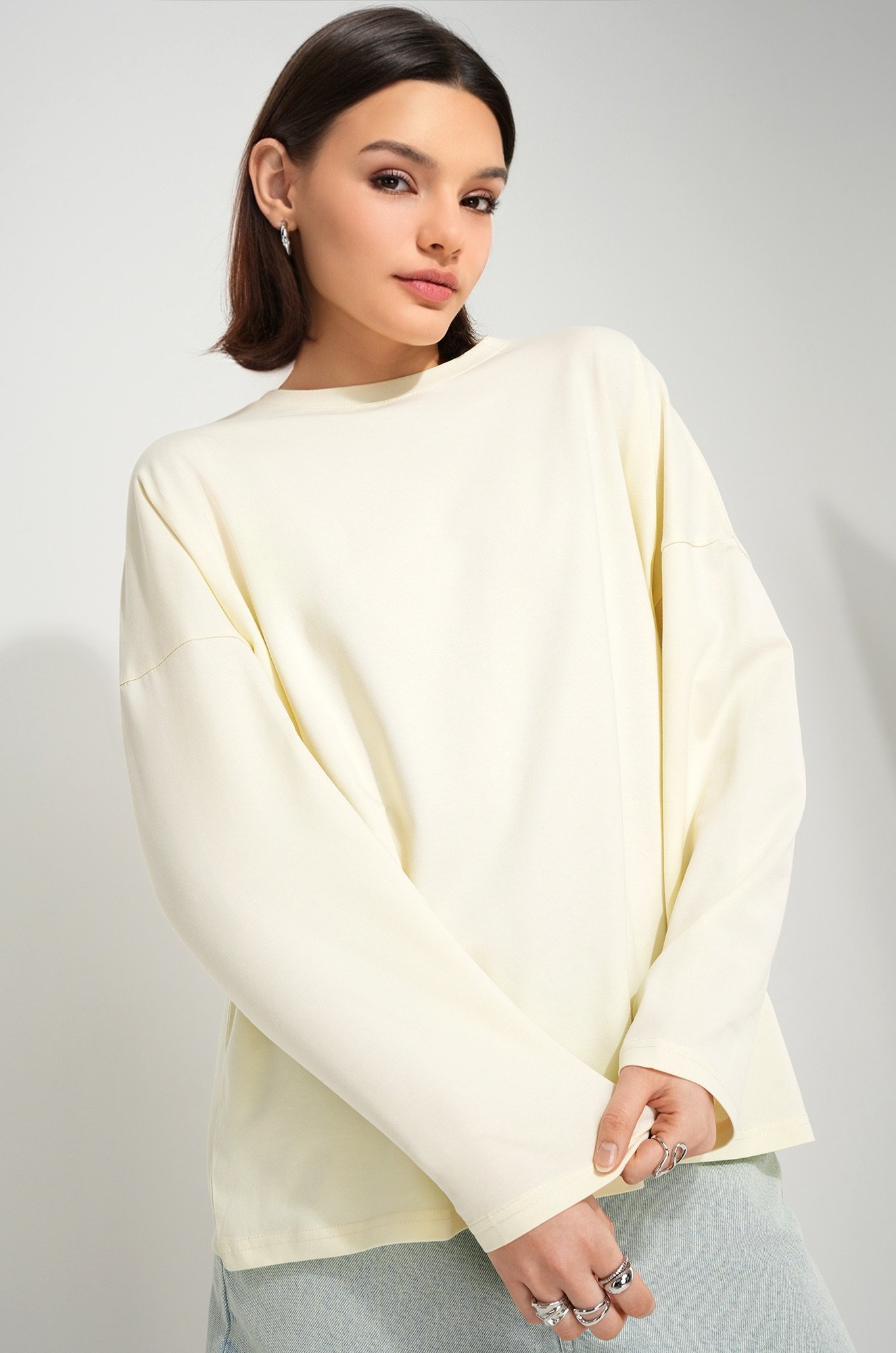 Женский лонгслив оверсайз Happyfox