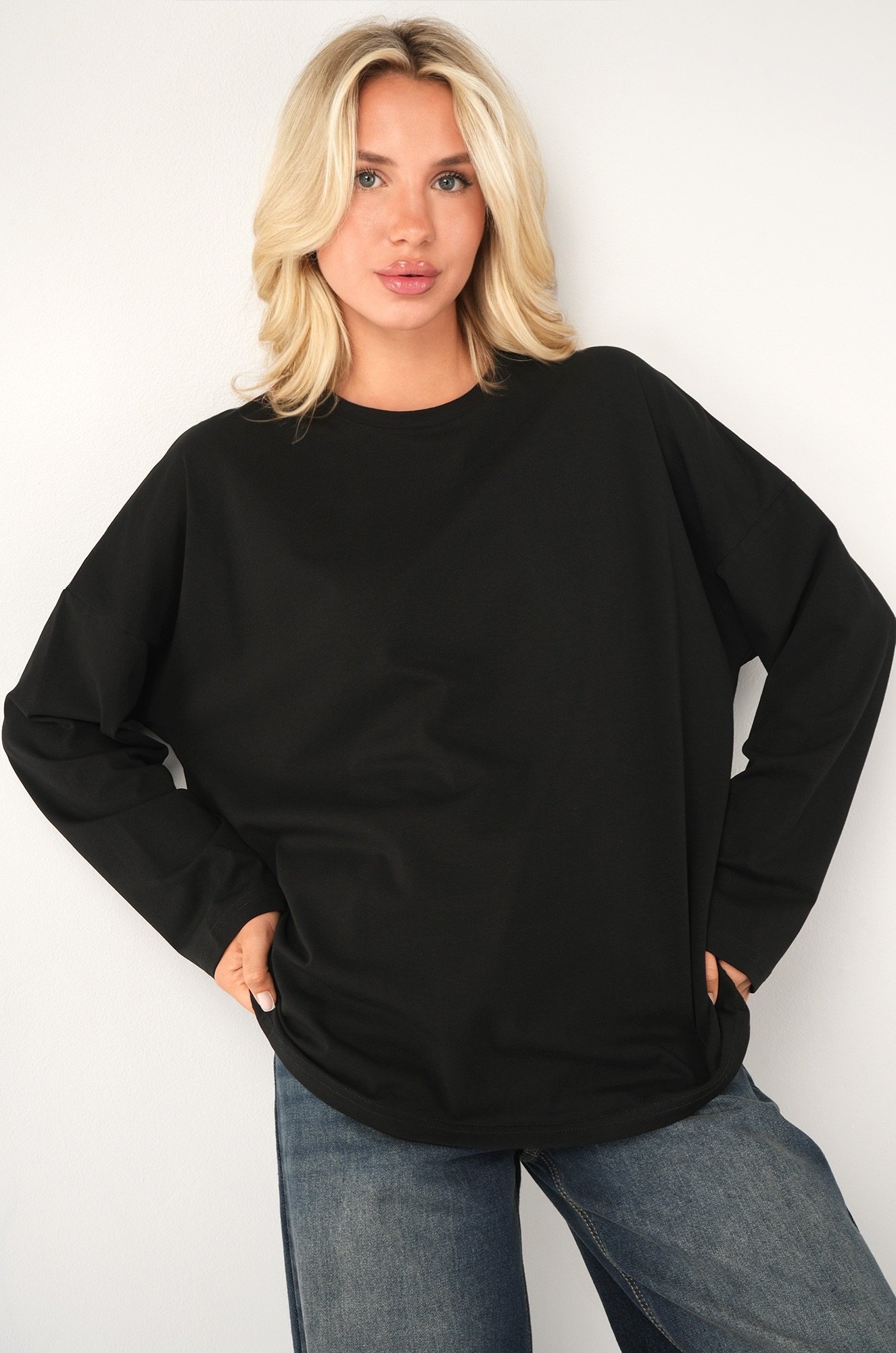 Женский лонгслив оверсайз Happyfox