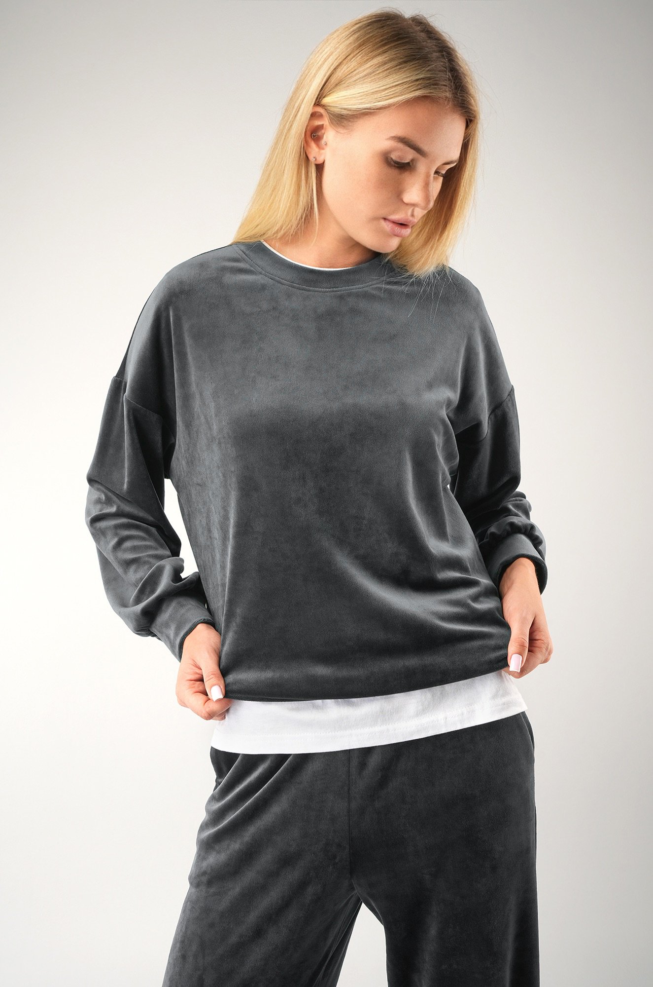 Женский велюровый костюм оверсайз Happyfox