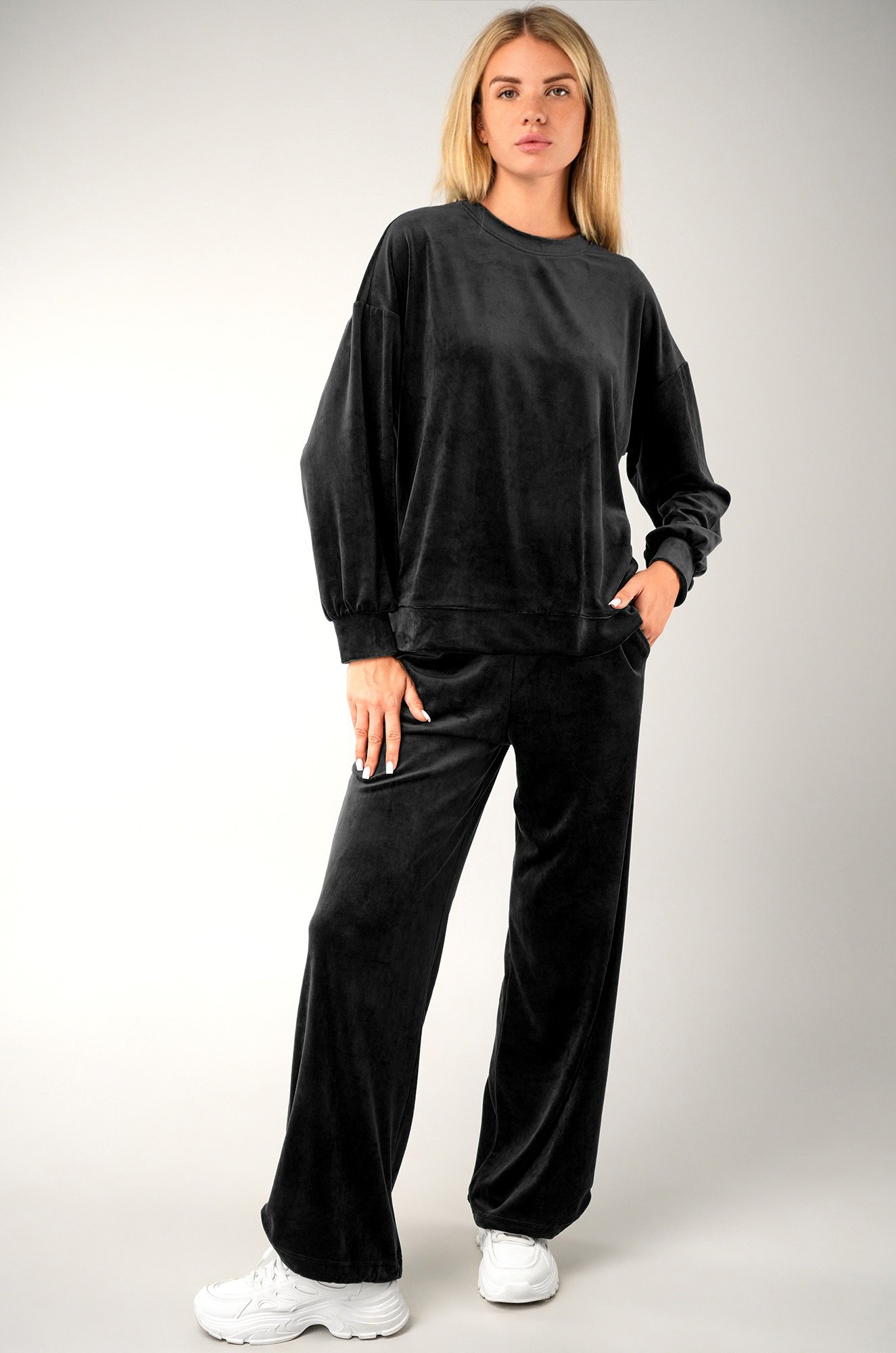 Женский велюровый костюм оверсайз Happyfox