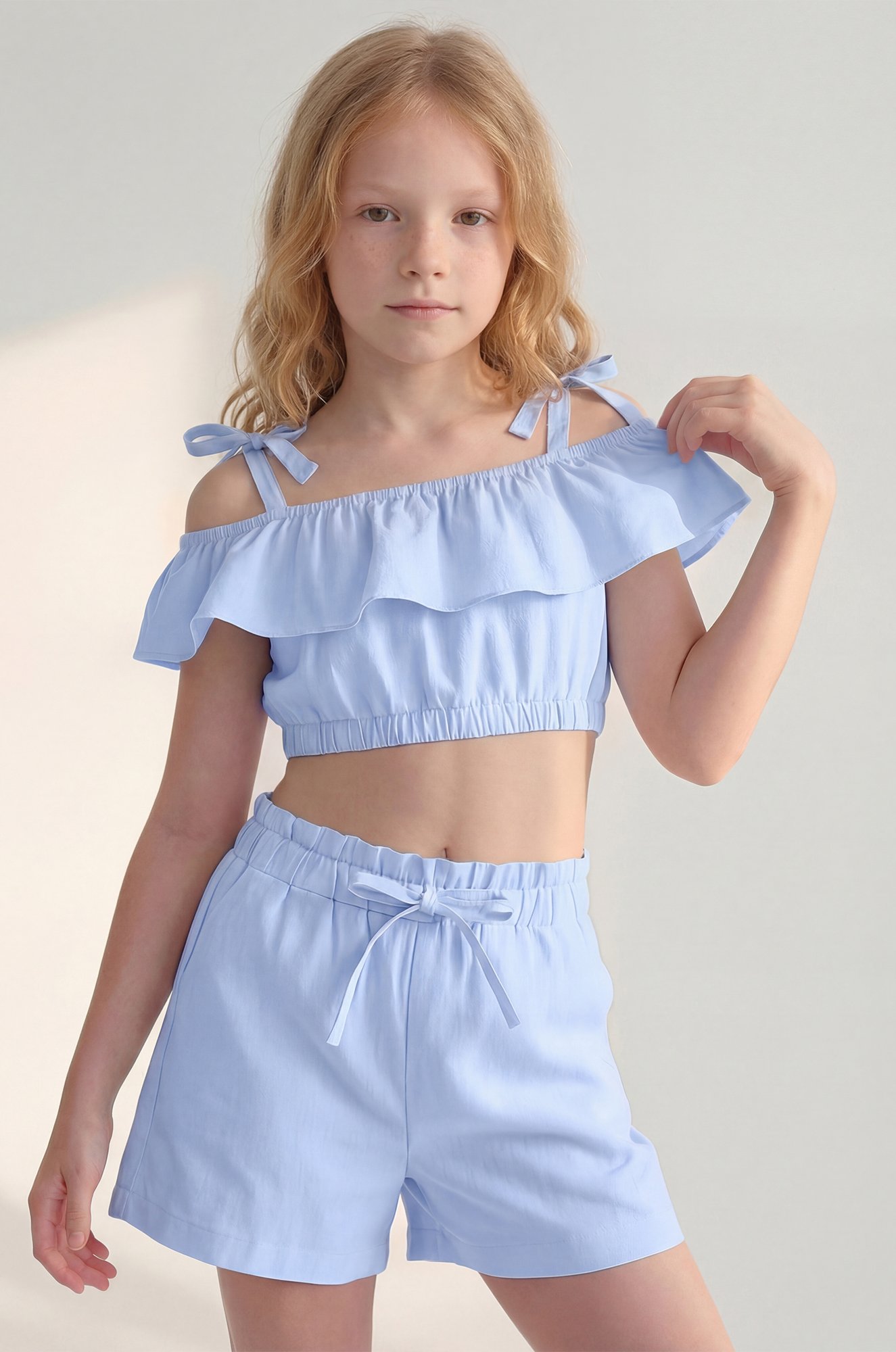 Летний костюм с шортами для девочки Happyfox